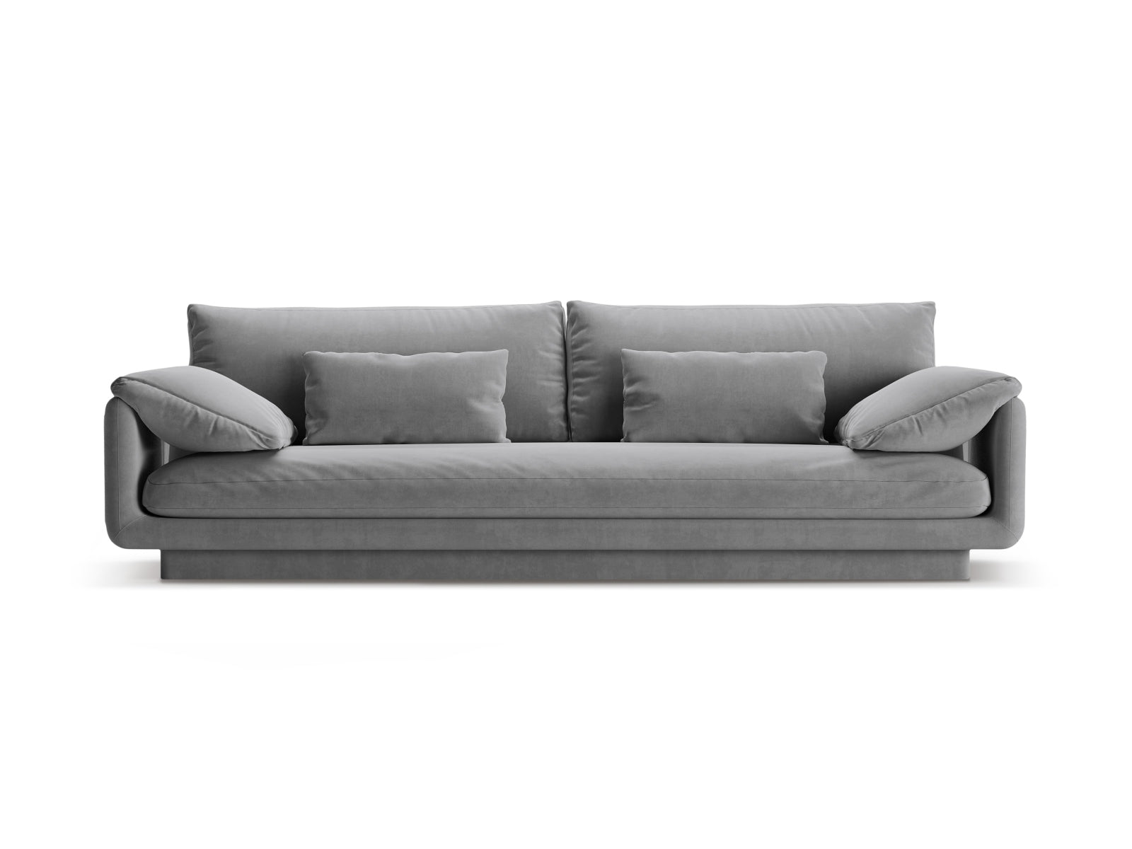 Torino Velour Sofa 4 Sitzer in Light Grey präsentiert im Onlineshop von KAQTU Design AG. 4er Sofa ist von Micadoni