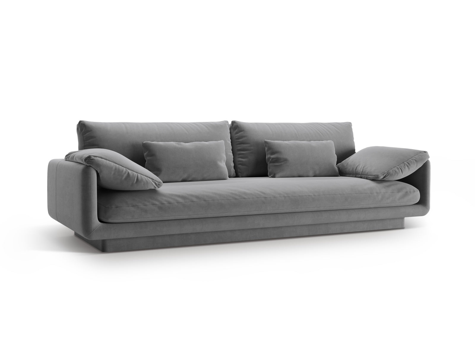 Elegantes Torino Velour Sofa für 4 Personen in hellem Grau, ideal für stilvolle Wohnräume. Hochwertige Verarbeitung von Micadoni.