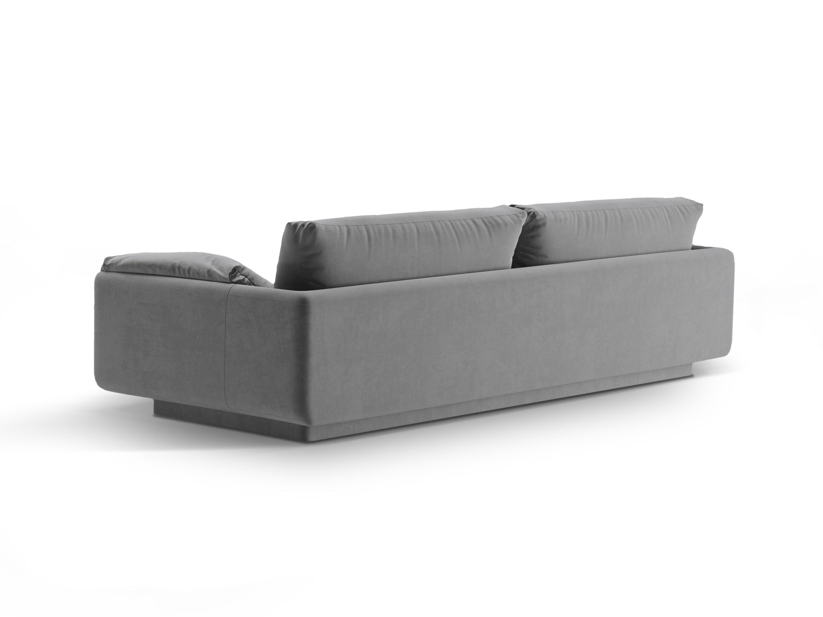 Modernes 4-Sitzer Velour Sofa Torino in sanftem Grau, perfekt für gemütliche Abende und stilvolle Einrichtung. Hochwertige Qualität von Micadoni.
