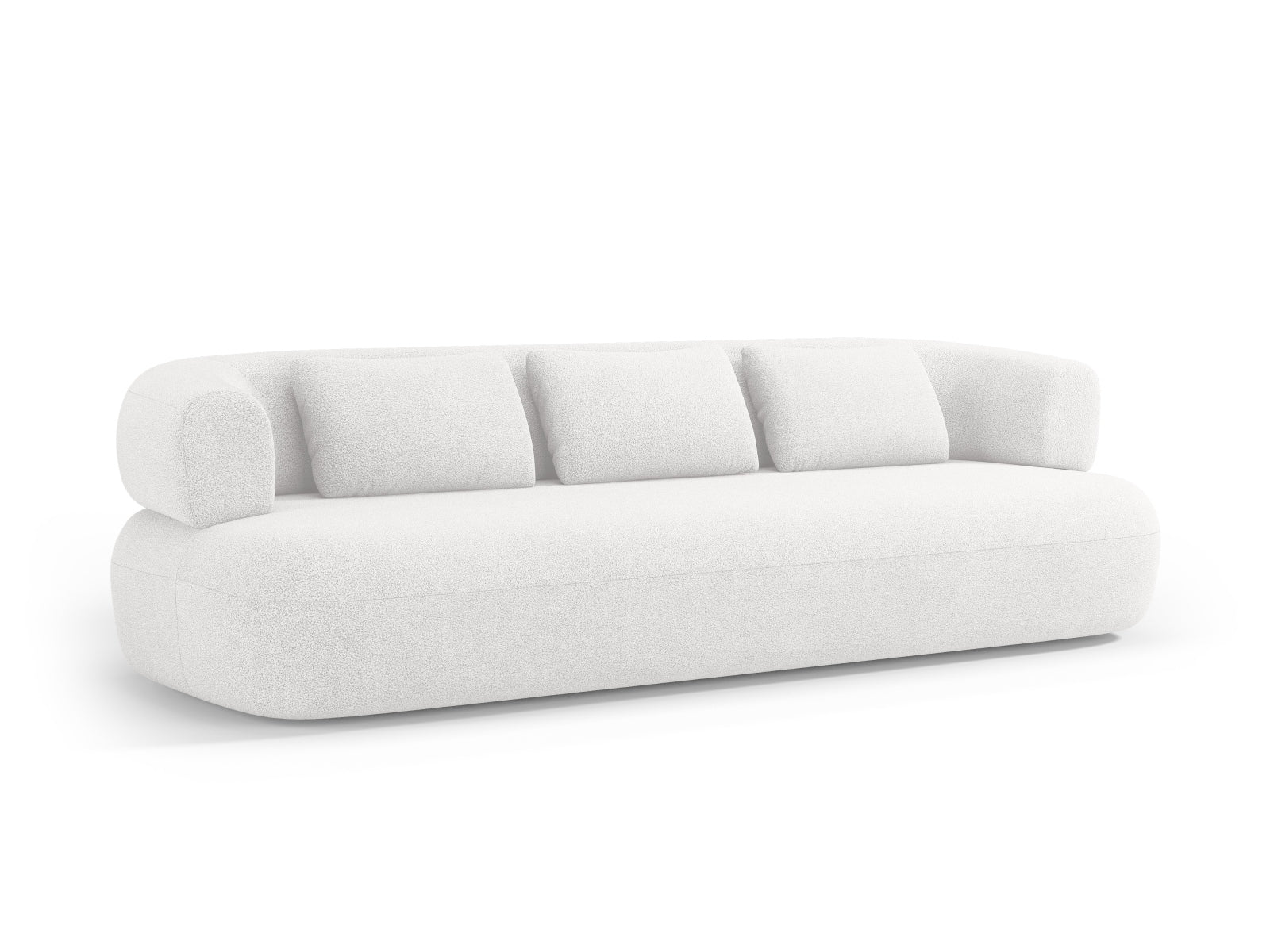 Gemütliches 4-Sitzer Jenny Boucle Sofa in Ivory von Micadoni, perfekt für stilvolle Wohnräume und entspannte Abende.