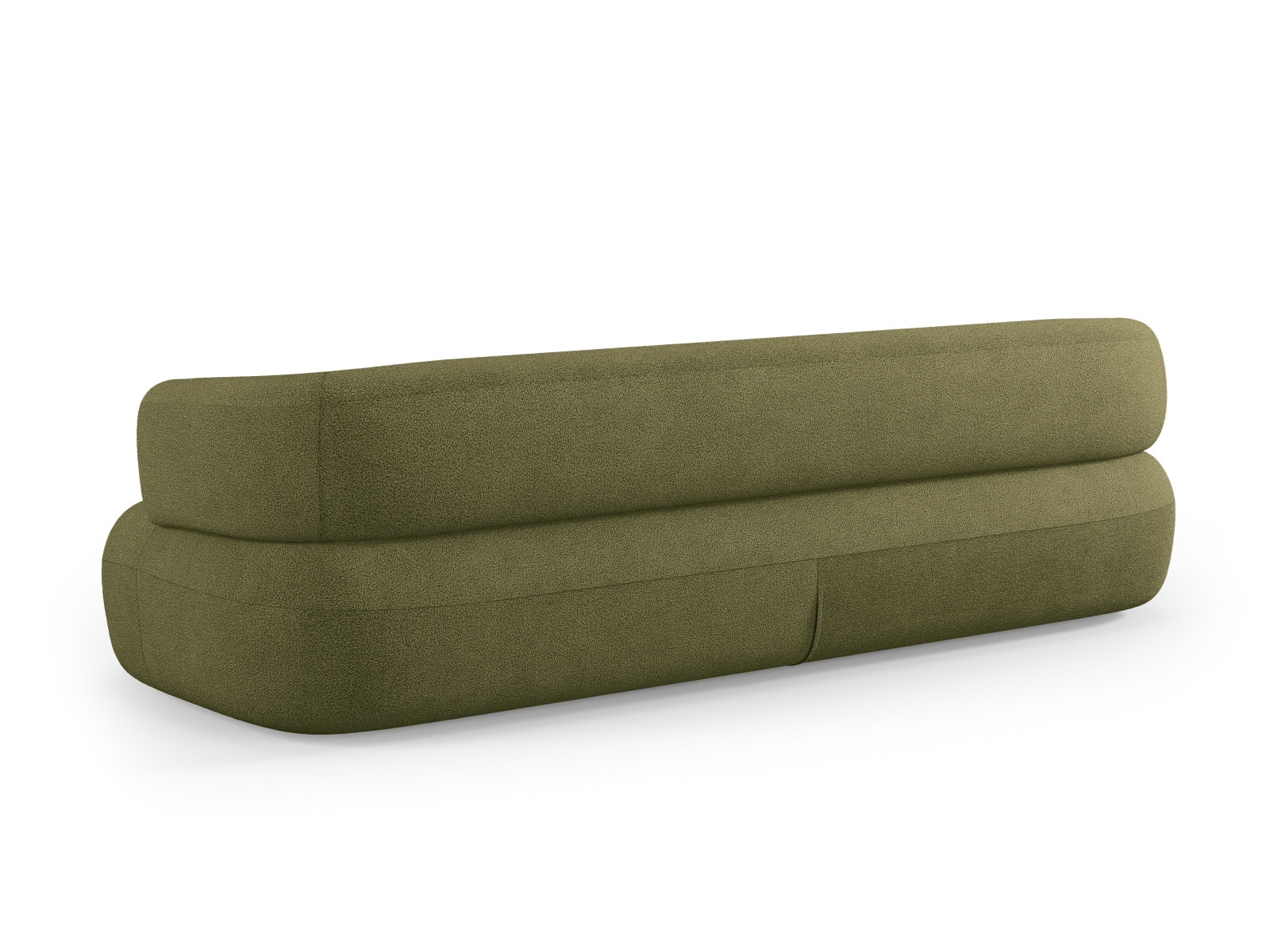 Elegantes Jenny Boucle Sofa für 4 Personen in einem modernen Grünton, ideal für einladende Wohnräume und gesellige Abende.
