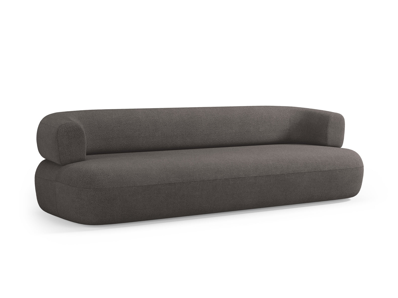 Modernes 4-Sitzer Jenny Boucle Sofa von Micadoni in edlem Grau, perfekt für entspannte Stunden und stilvolle Einrichtung.