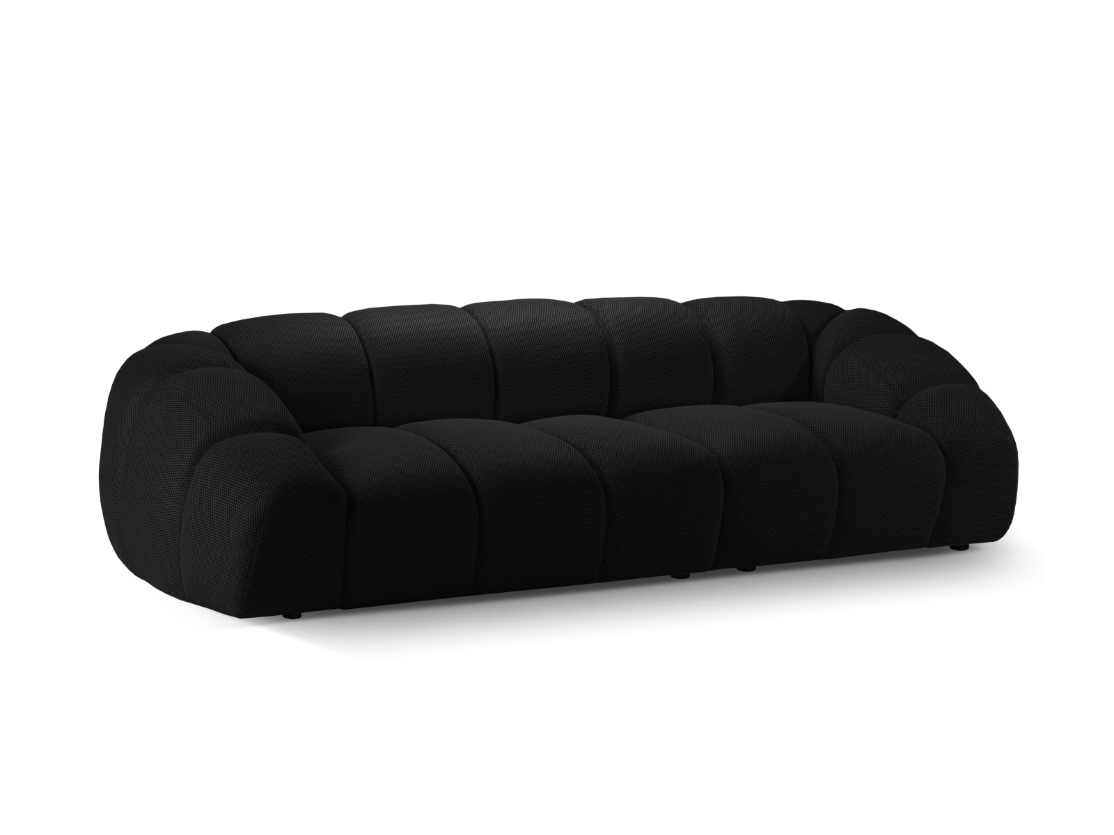 Schickes 4-Sitzer Sofa Diana in edlem Schwarz, perfekt für zeitgemäße Einrichtungen und gemütliche Abende, von Micadoni.