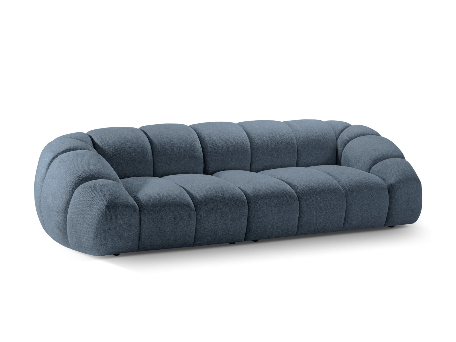 Stilvolles 4-Sitzer Sofa "Diana" in trendigem Blue Jeans-Bubble, perfekt für einladende Wohnzimmer und entspannte Stunden.