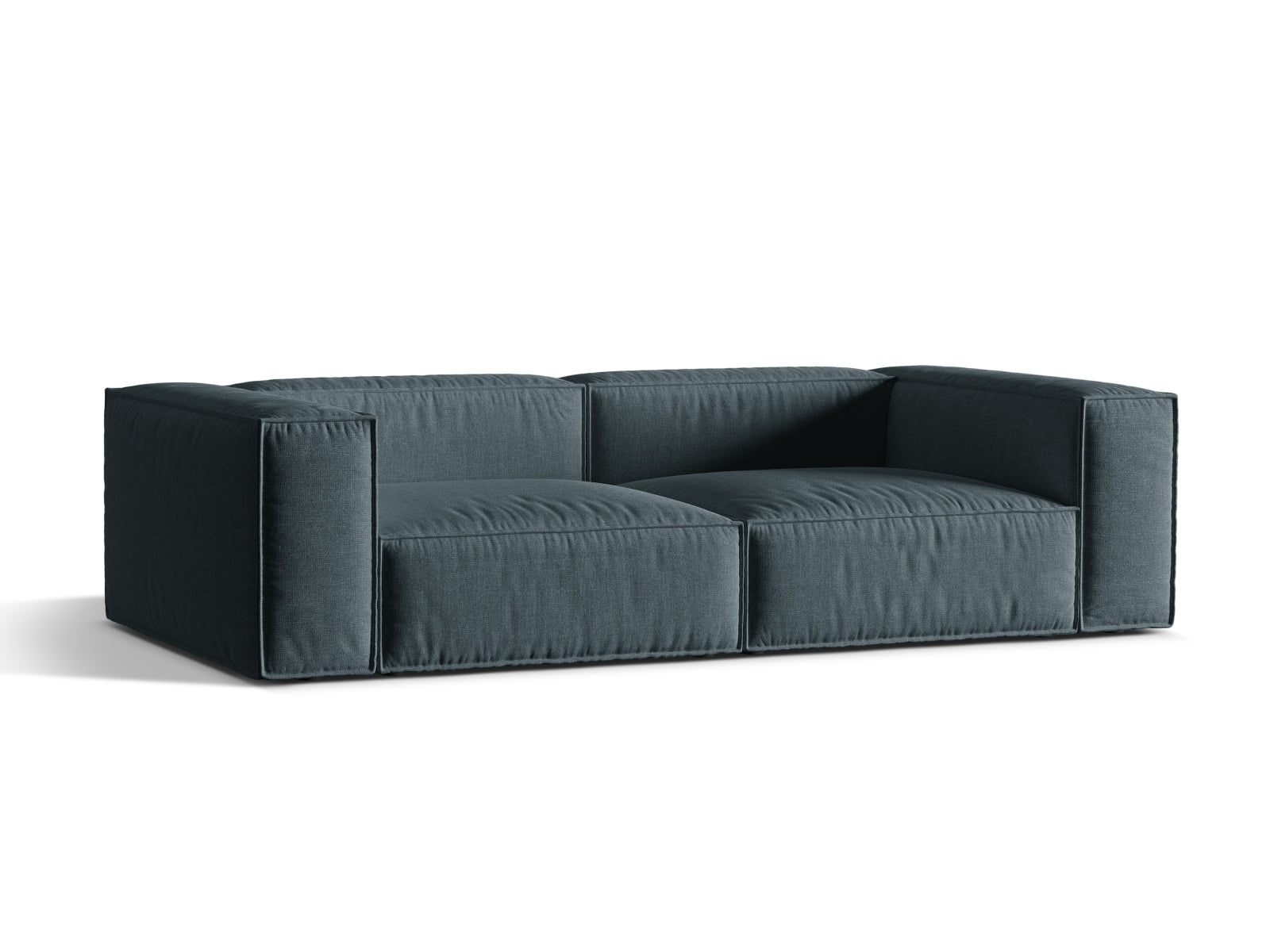 Elegantes 4-Sitzer Sofa Nuria in tiefem Petrol, stilvoll und komfortabel, ideal für moderne Wohnräume, erhältlich bei KAQTU Design AG.