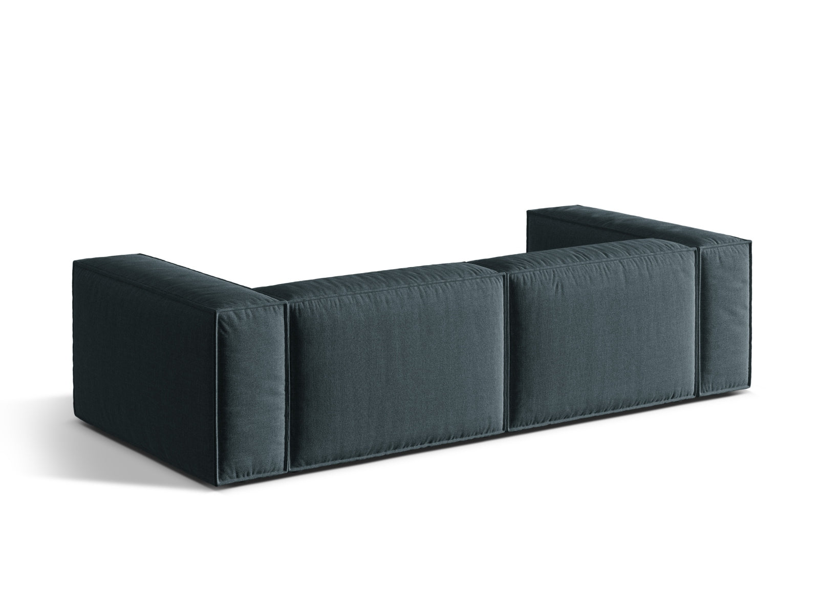 Elegantes 4-Sitzer Sofa Nuria in stilvollem Petrol, bietet großzügigen Sitzkomfort und fügt sich harmonisch in moderne Wohnräume ein.