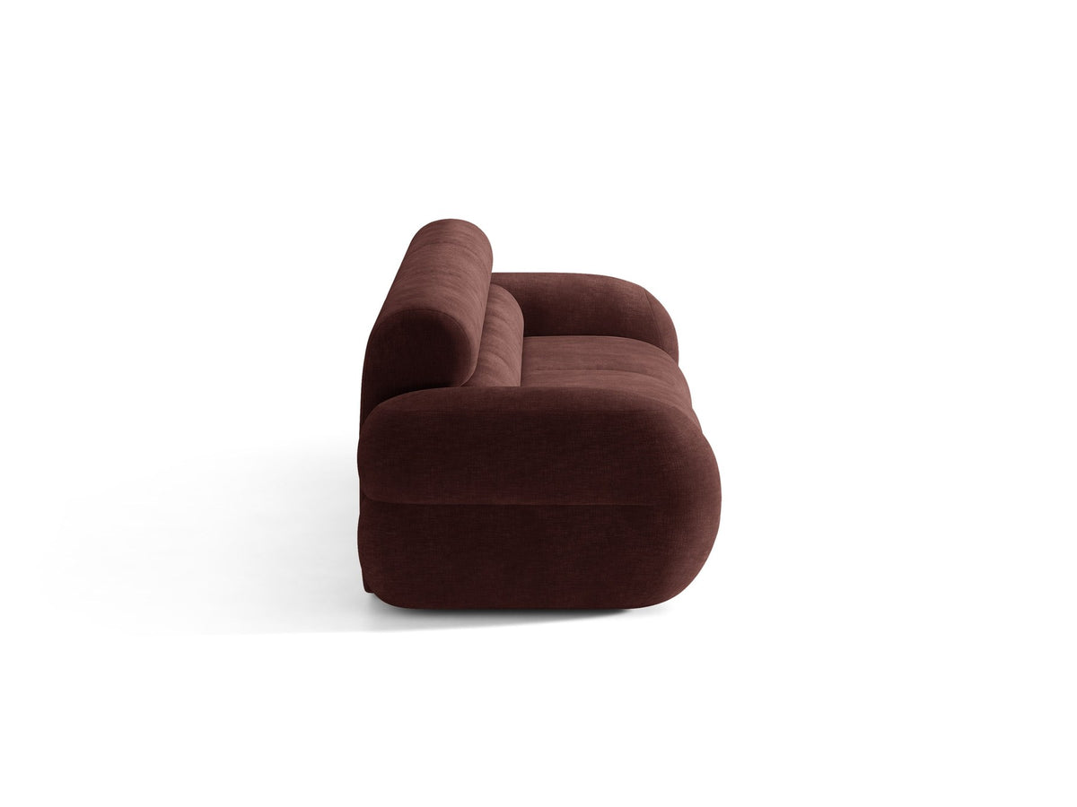 Modulares 4er Sofa Neo von Micadoni in dunklem Olivgrün mit strukturiertem Stoffbezug, hoher Rückenlehne und schwarzen Kunststoffbeinen.