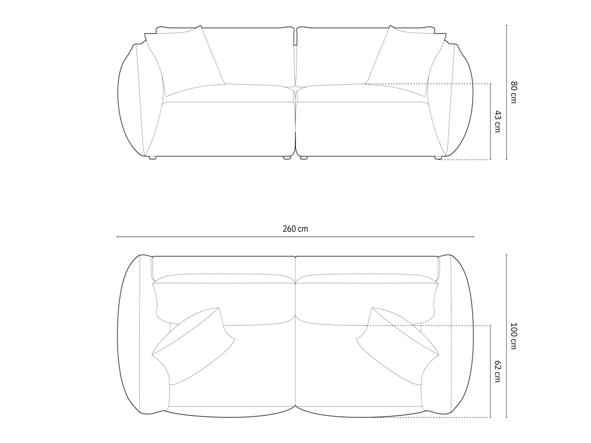 Chris Modular Sofa 4 Sitzer in Sand-LINS präsentiert im Onlineshop von KAQTU Design AG. 4er Sofa ist von Micadoni