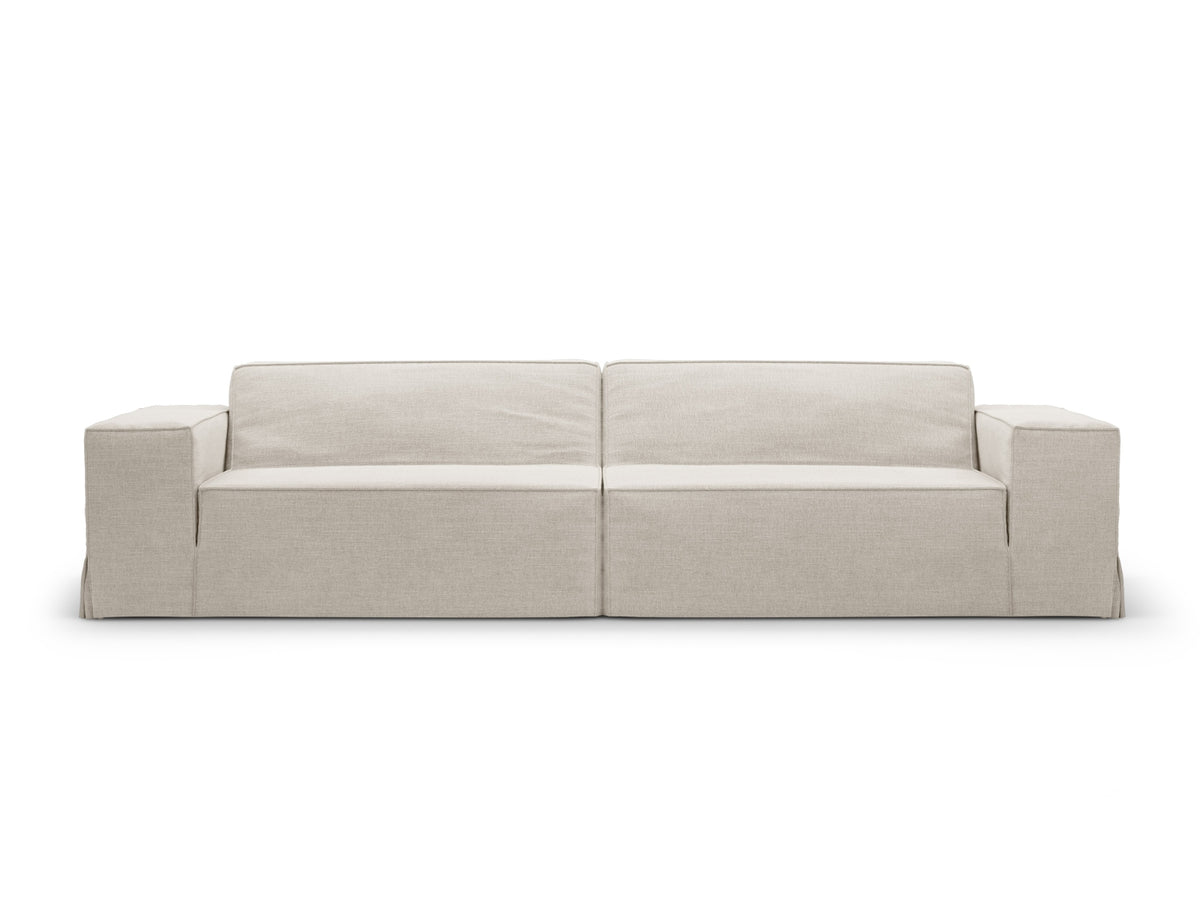 Jodie Modular Sofa 4 Sitzer mit abnehmbaren Bezug in Natural-LINS präsentiert im Onlineshop von KAQTU Design AG. 4er Sofa ist von Micadoni