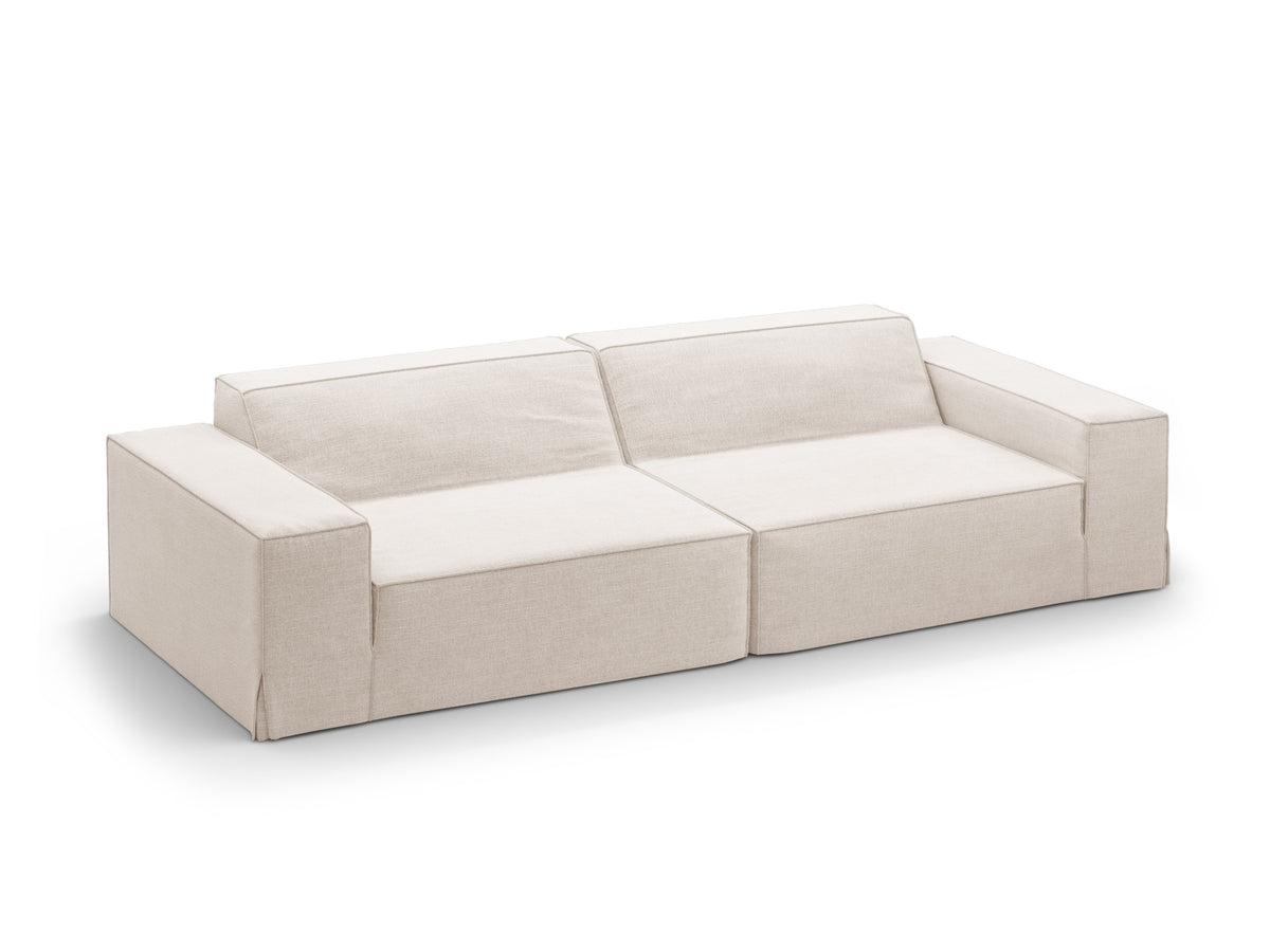 Jodie Modular Sofa 4 Sitzer mit abnehmbaren Bezug in Beige-LINS präsentiert im Onlineshop von KAQTU Design AG. 4er Sofa ist von Micadoni