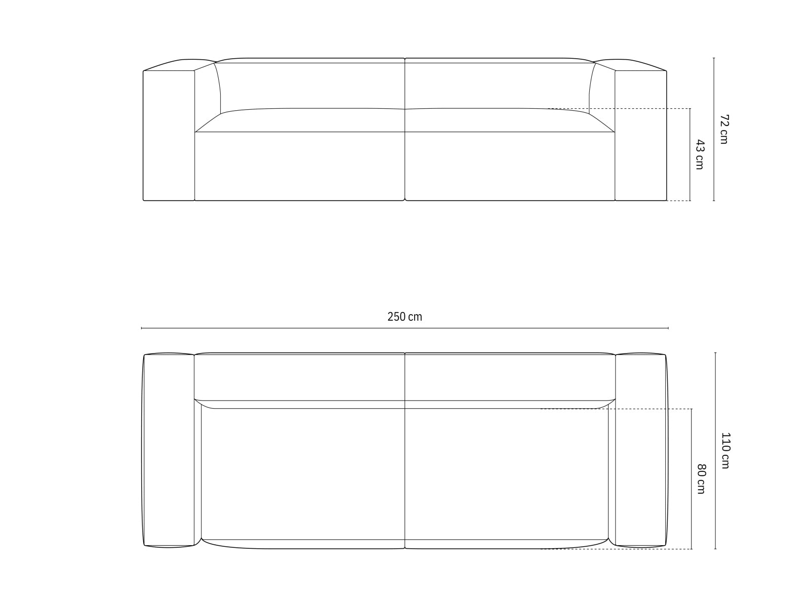 Nuria Sofa 4 Sitzer in Cappuccino-Monet präsentiert im Onlineshop von KAQTU Design AG. Sofa ist von Micadoni