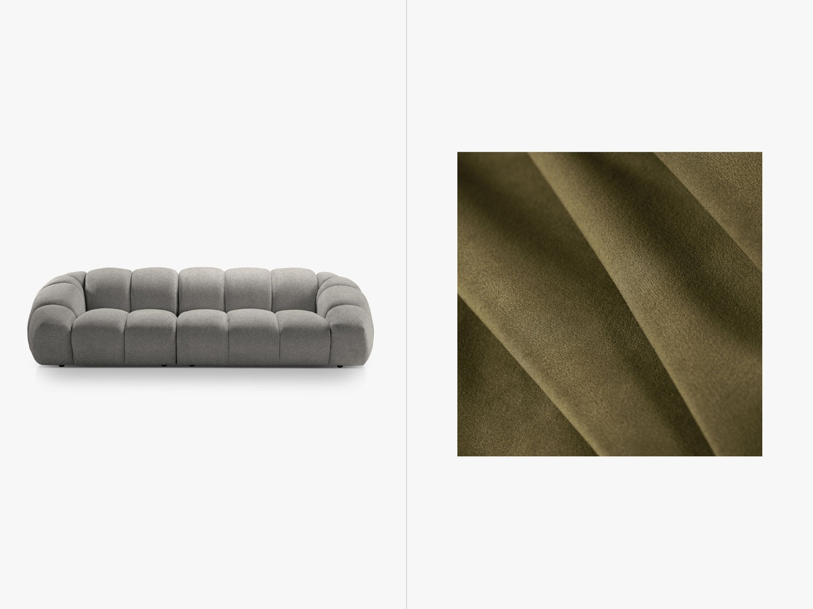 Diana Velour Sofa 4 Sitzer in Green präsentiert im Onlineshop von KAQTU Design AG. 4er Sofa ist von Micadoni