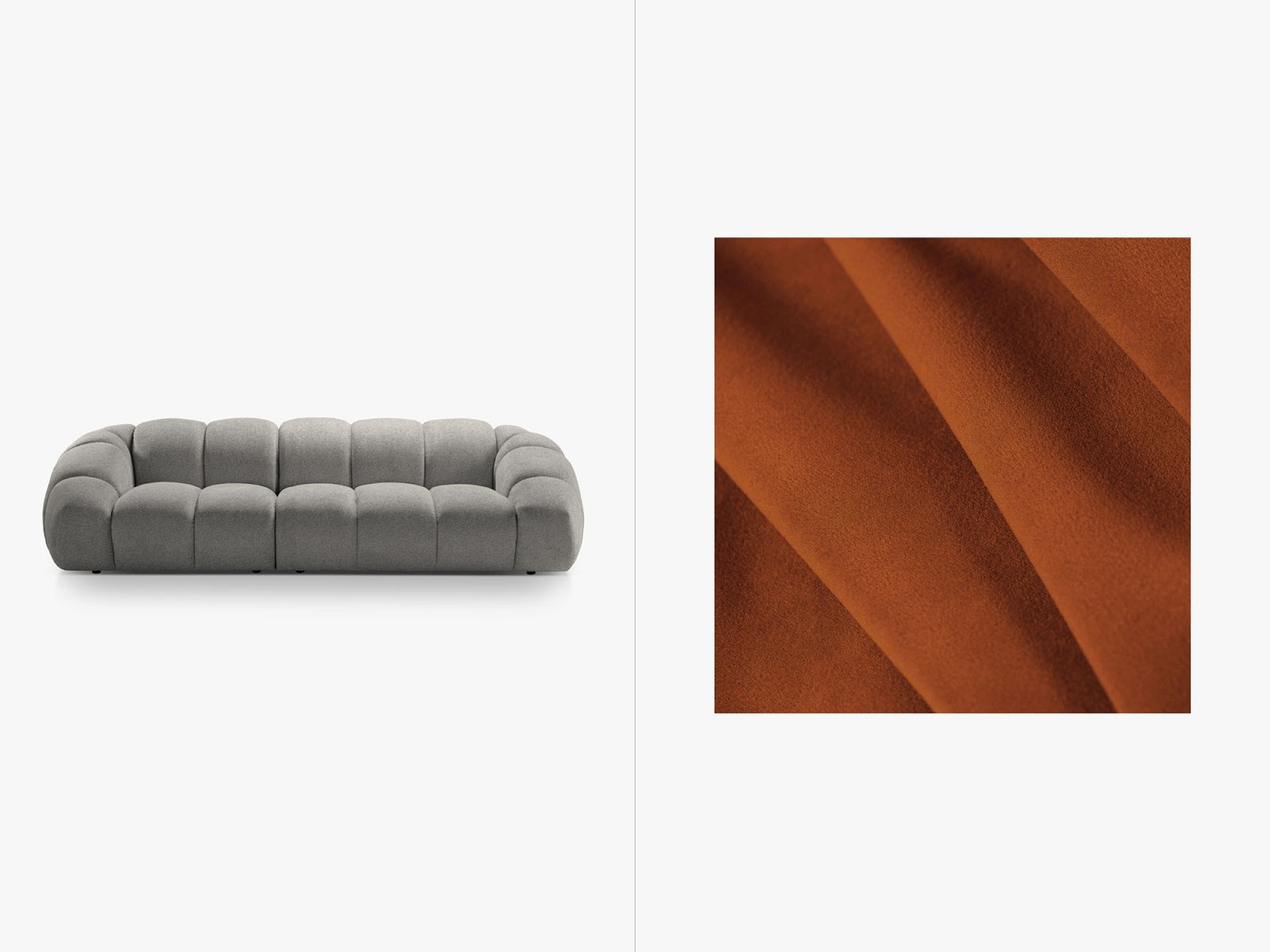Diana Velour Sofa 4 Sitzer in Terracotta präsentiert im Onlineshop von KAQTU Design AG. 4er Sofa ist von Micadoni