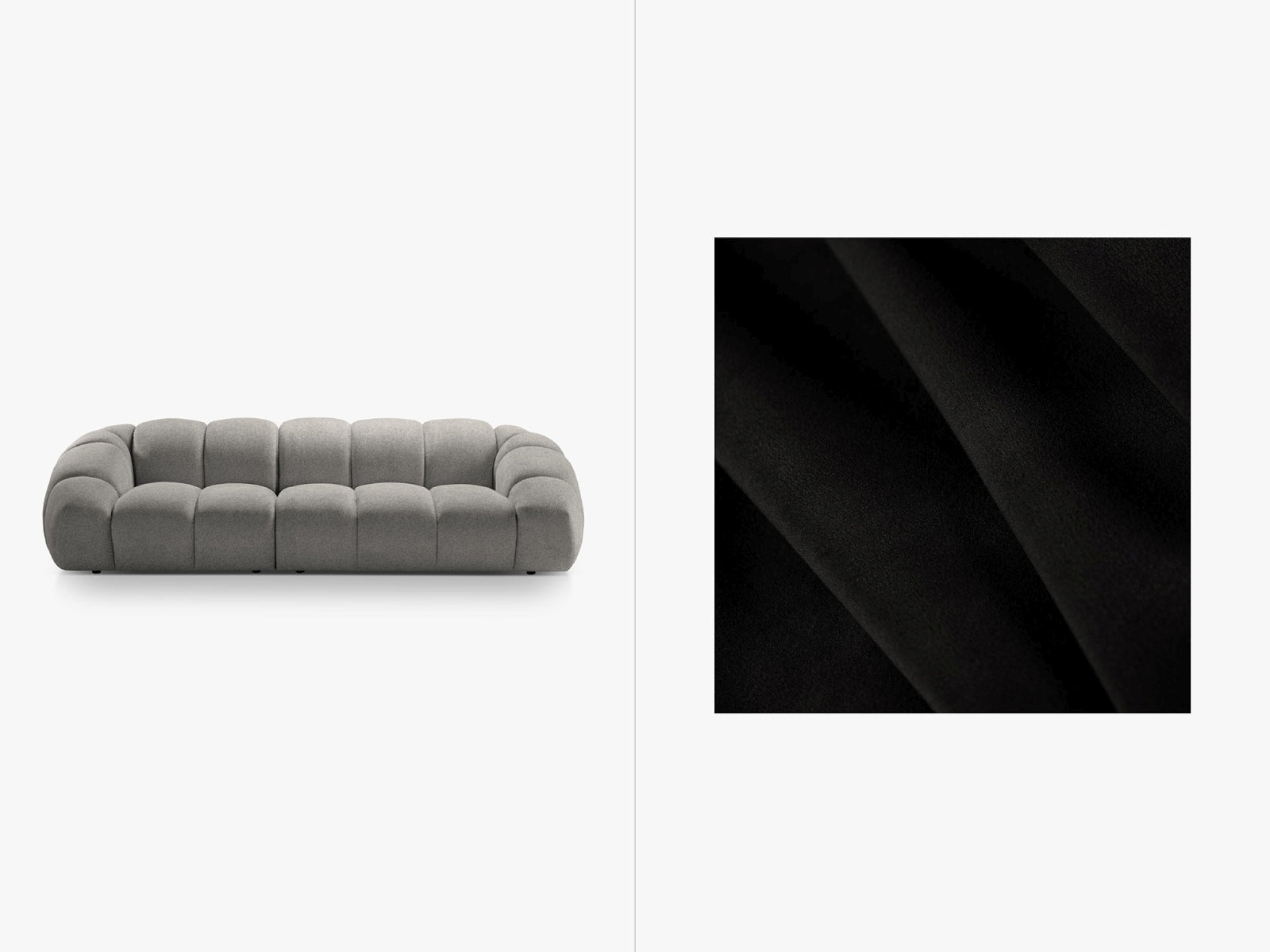 Diana Velour Sofa 4 Sitzer in Black präsentiert im Onlineshop von KAQTU Design AG. 4er Sofa ist von Micadoni