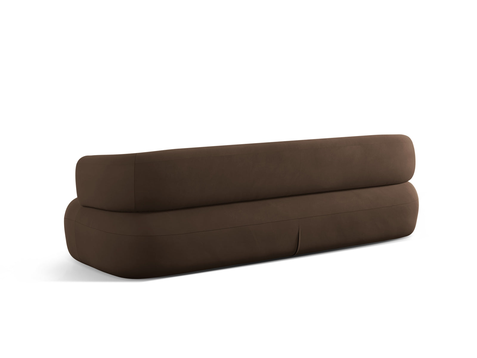 Luxuriöses 4-Sitzer Sofa Jenny aus weichem Velours in warmem Braun, perfekt für gemütliche Abende und stilvolle Einrichtung.