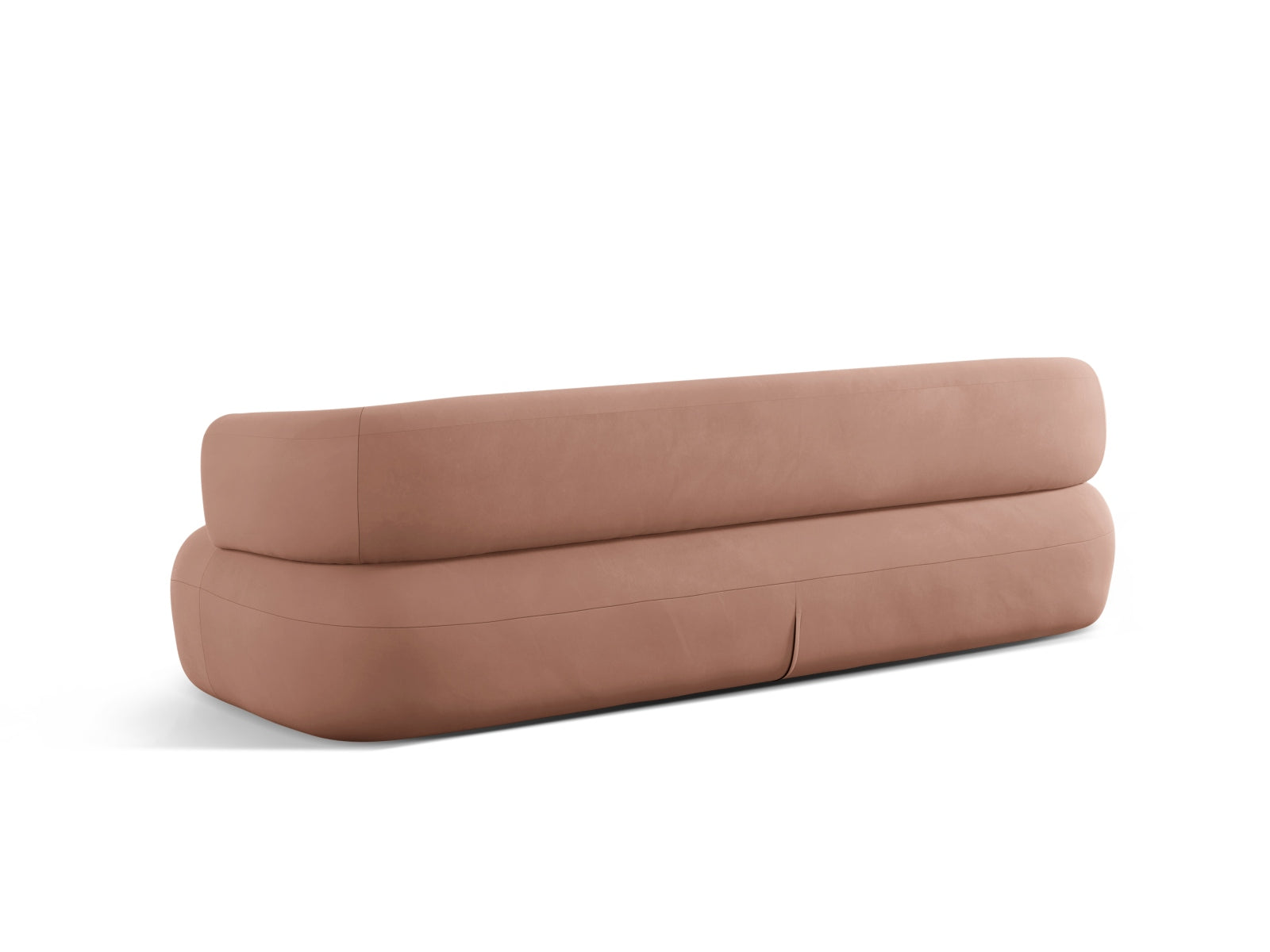 Gemütliches 4-Sitzer Sofa Jenny aus weichem Velours in ansprechendem Terracotta, perfekt für moderne Wohnstile und gesellige Stunden.