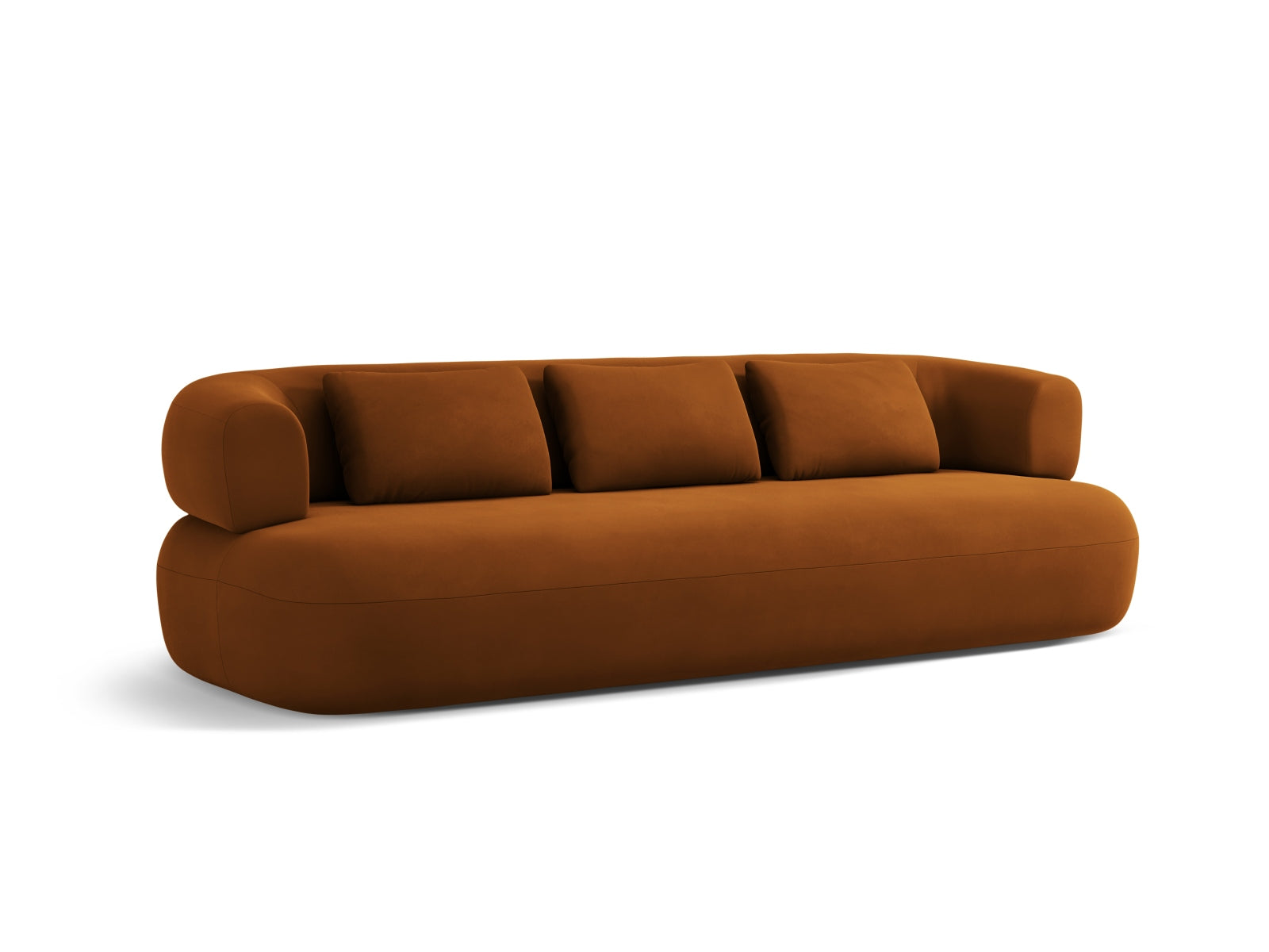 Luxuriöses 4-Sitzer Sofa Jenny aus Velours in zartem Rosa, perfekt für moderne und gemütliche Wohnambiente von Micadoni.