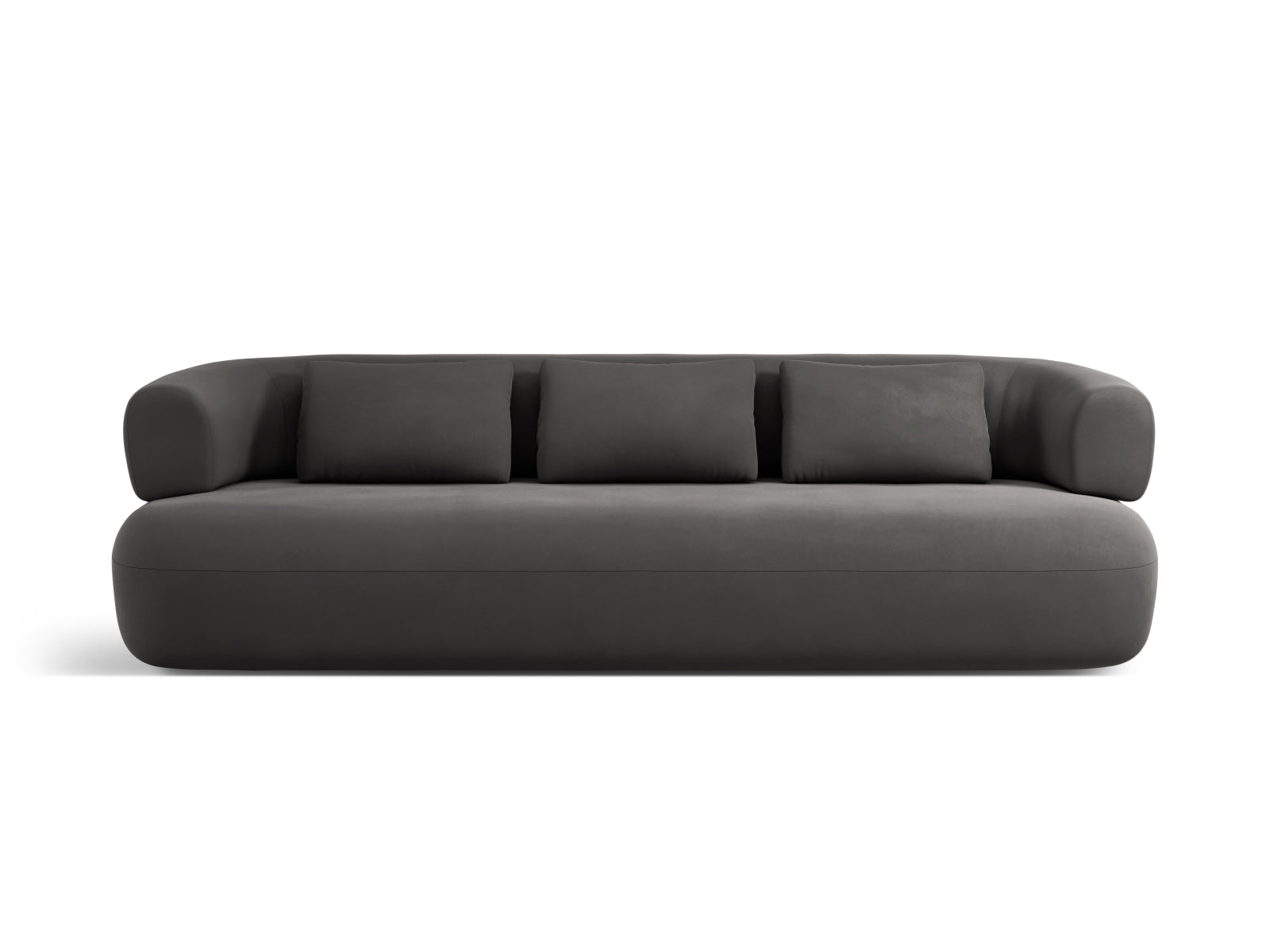 Jenny Velour Sofa 4 Sitzer in Dark Grey-Salvador präsentiert im Onlineshop von KAQTU Design AG. 4er Sofa ist von Micadoni