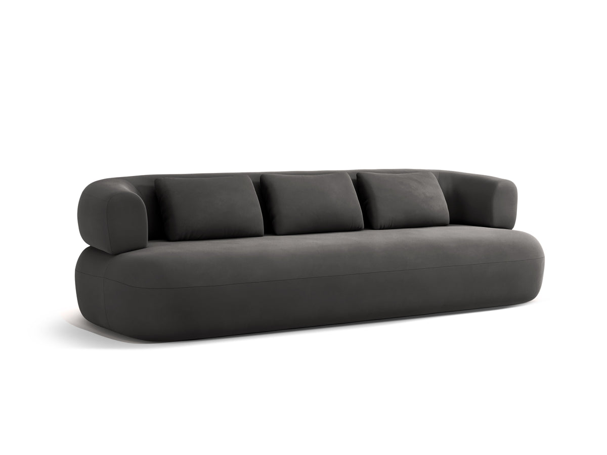 Jenny Velour Sofa 4 Sitzer in Dark Grey-Salvador präsentiert im Onlineshop von KAQTU Design AG. 4er Sofa ist von Micadoni