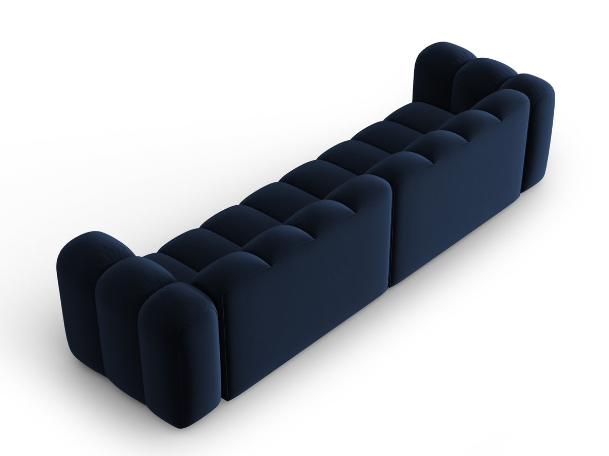 Lupine Velour modulares Sofa 4 Sitzer in Royal Blue-Salvador präsentiert im Onlineshop von KAQTU Design AG. 3er Sofa ist von Micadoni