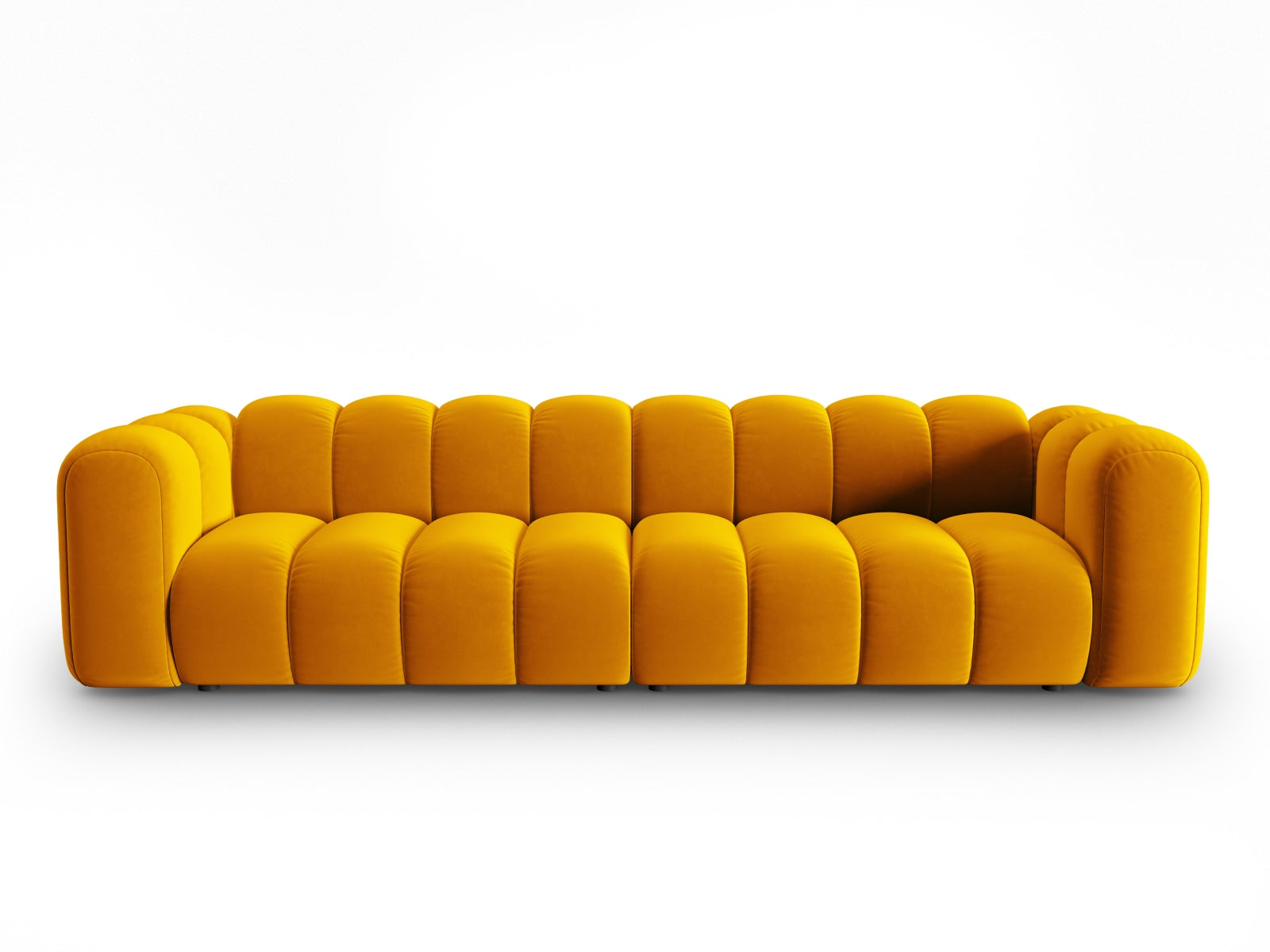 Lupine Velour modulares Sofa 4 Sitzer in Yellow-Salvador präsentiert im Onlineshop von KAQTU Design AG. 3er Sofa ist von Micadoni
