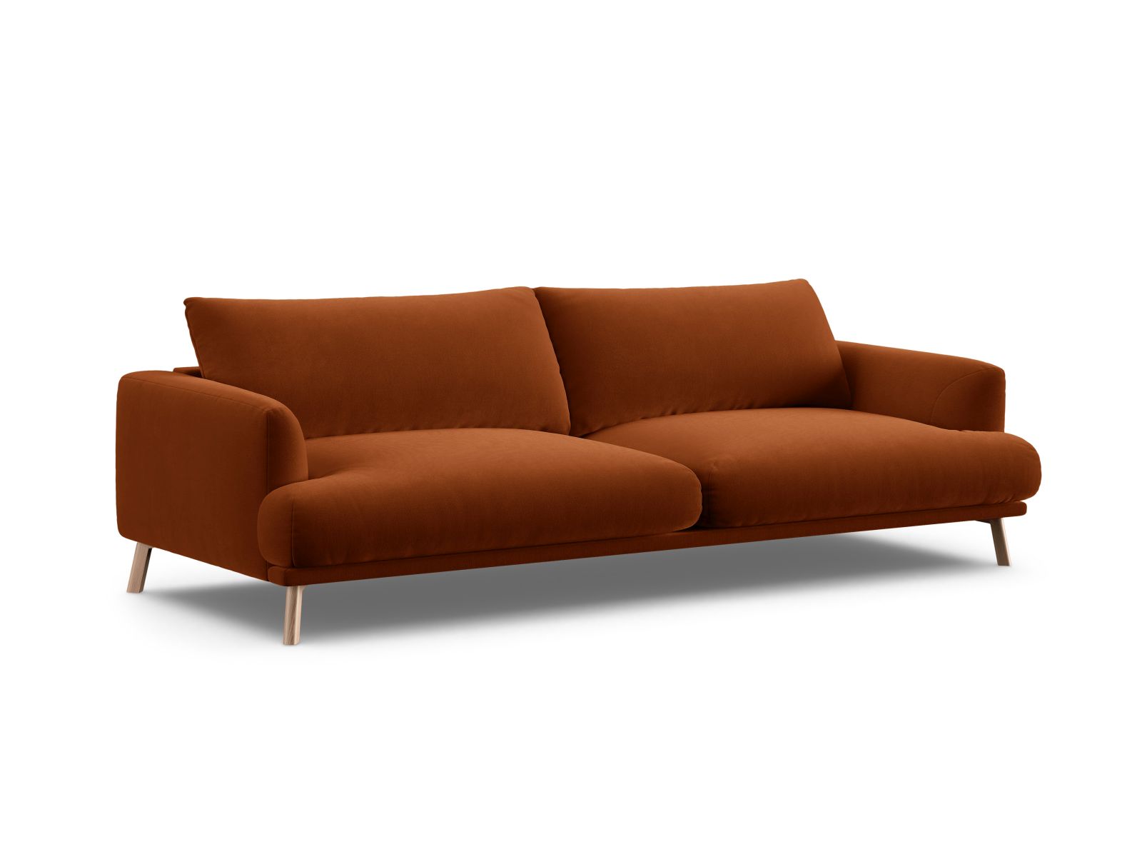 Elegantes 4-Sitzer Sofa Naomi in warmem Terracotta, ideal für stilvolle Wohnräume. Hochwertige Verarbeitung von Micadoni.