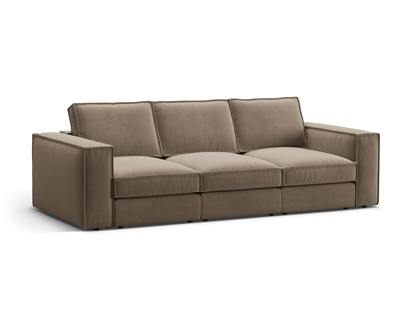 Elegantes 4-Sitzer Sofa Pola in Grau-Braun von Micadoni, ideal für stilvolle Wohnräume und gemütliche Abende.