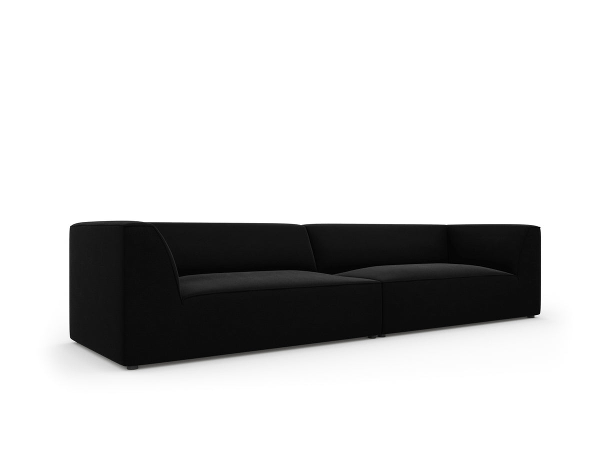 Ruby Velour Sofa 4 Sitzer in Black-Salvador präsentiert im Onlineshop von KAQTU Design AG. 4er Sofa ist von Micadoni