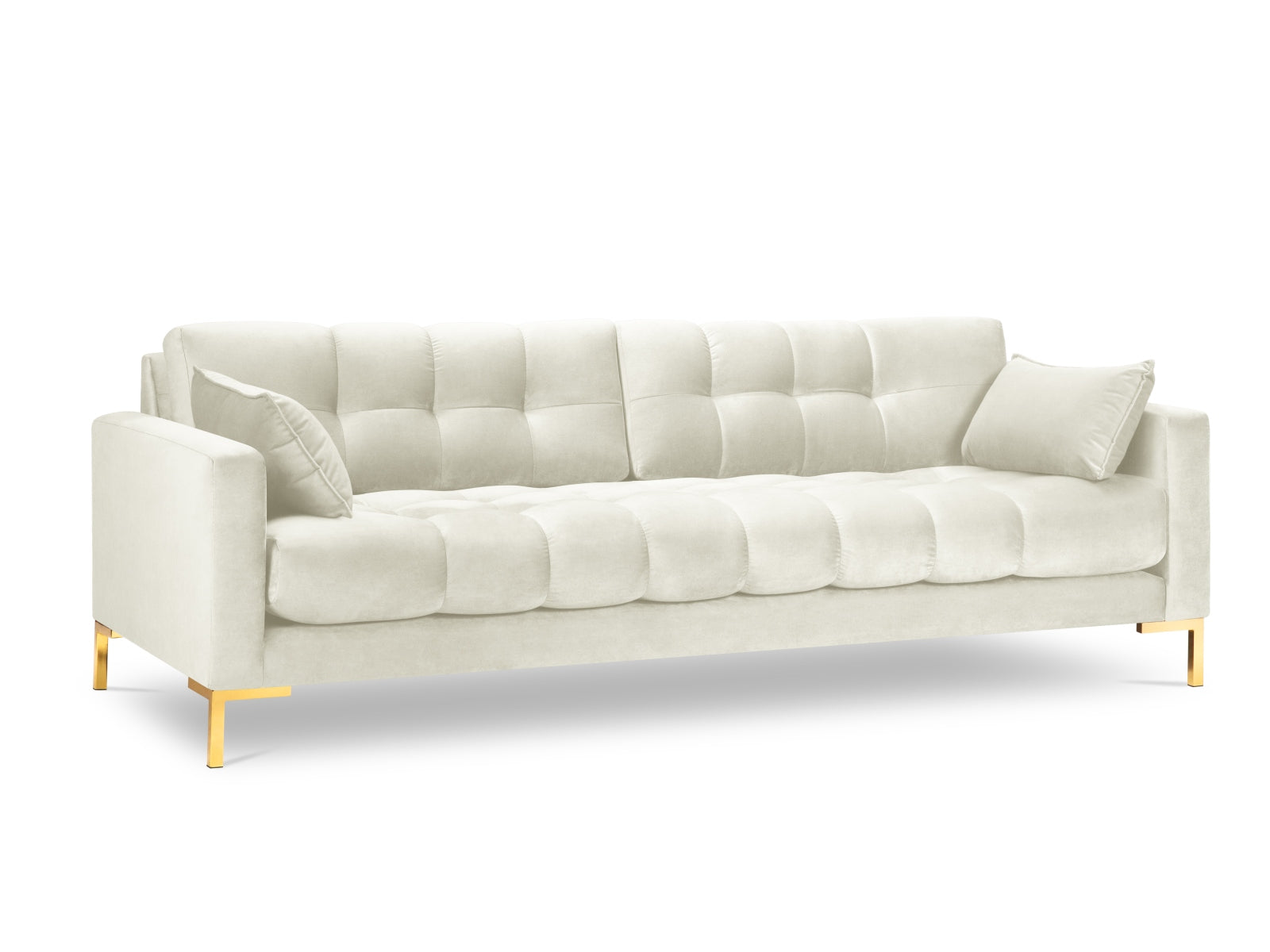 Mamaia Velour Sofa 4 Sitzer in Light Beige/Gold präsentiert im Onlineshop von KAQTU Design AG. 4er Sofa ist von Micadoni