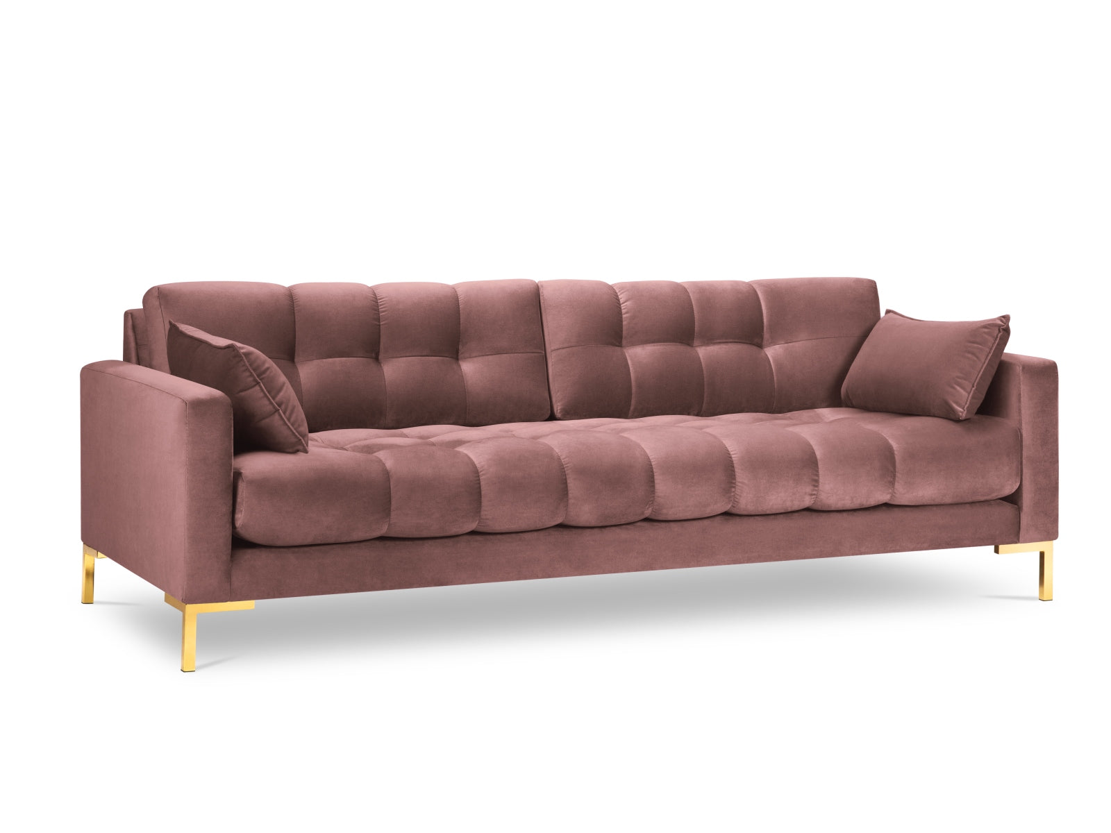 Mamaia Velour Sofa 4 Sitzer in Pink/Gold präsentiert im Onlineshop von KAQTU Design AG. 4er Sofa ist von Micadoni