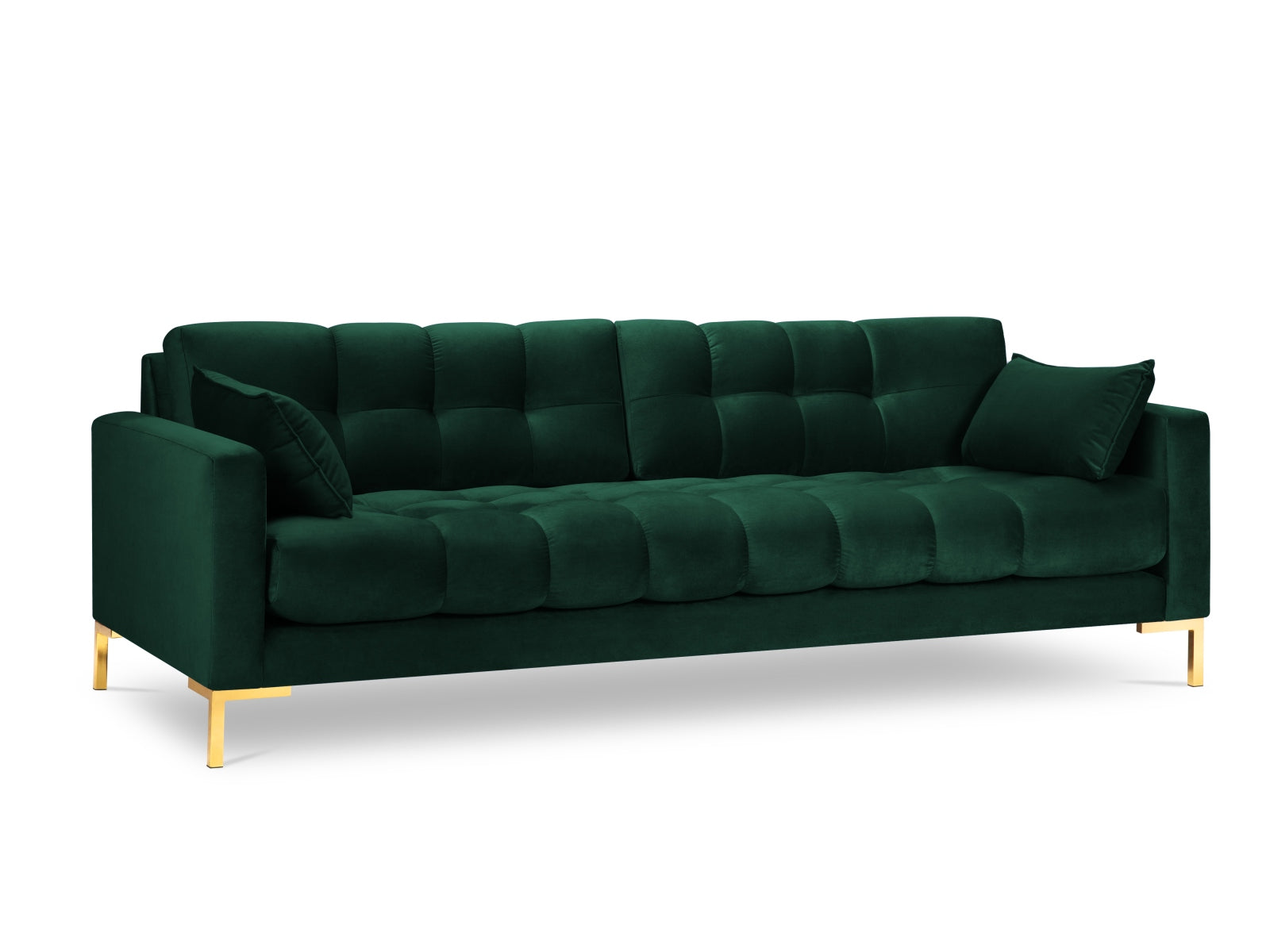 Mamaia Velour Sofa 4 Sitzer in Bottle Green/Gold präsentiert im Onlineshop von KAQTU Design AG. 4er Sofa ist von Micadoni