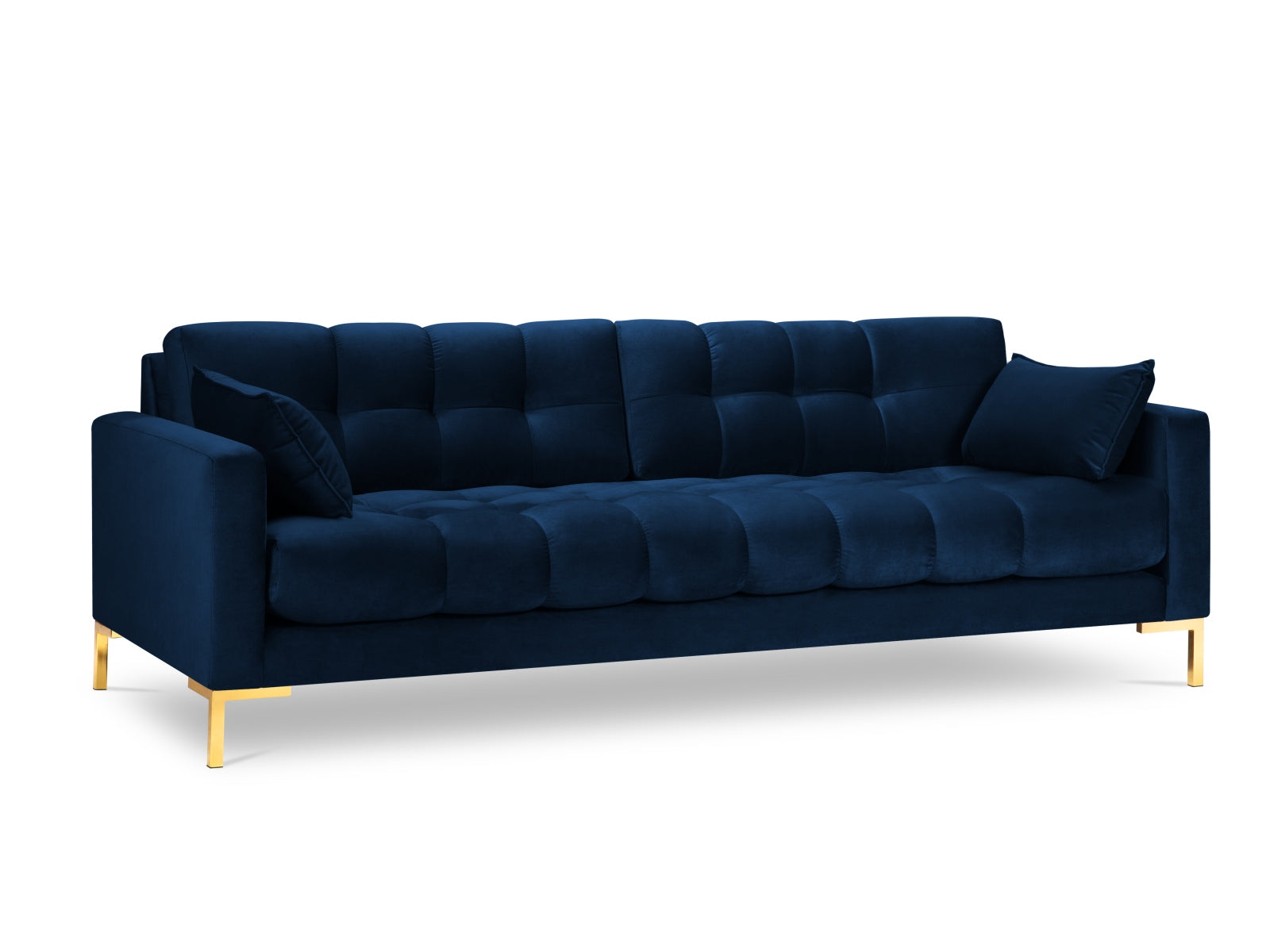 Mamaia Velour Sofa 4 Sitzer in Royal Blue/Gold präsentiert im Onlineshop von KAQTU Design AG. 4er Sofa ist von Micadoni