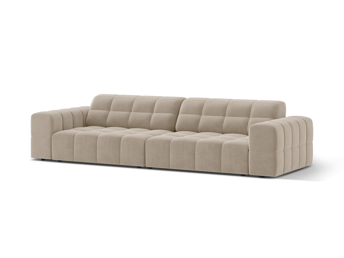 4-Sitzer Sofa Jennifer in Dark Beige-Bluvel präsentiert im Onlineshop von KAQTU Design AG. 4er Sofa ist von Micadoni