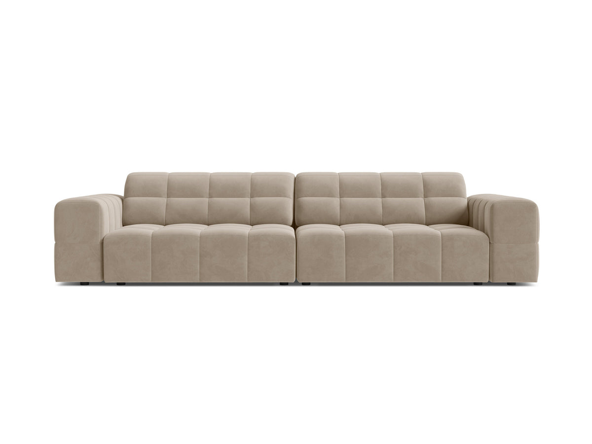 4-Sitzer Sofa Jennifer in Dark Beige-Bluvel präsentiert im Onlineshop von KAQTU Design AG. 4er Sofa ist von Micadoni