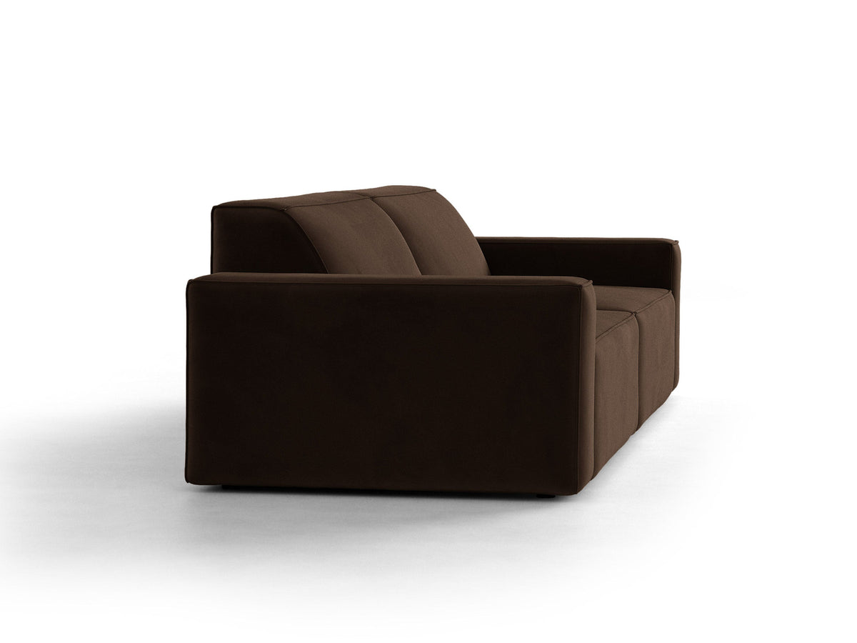 Jodie Velour modulares Sofa 4 Sitzer in Dark Brown-Bluvel präsentiert im Onlineshop von KAQTU Design AG. 4er Sofa ist von Micadoni