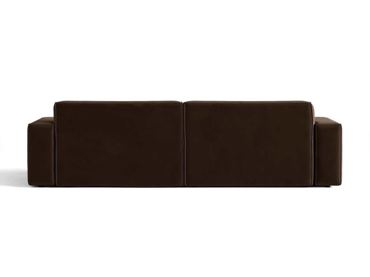 Jodie Velour modulares Sofa 4 Sitzer in Dark Brown-Bluvel präsentiert im Onlineshop von KAQTU Design AG. 4er Sofa ist von Micadoni