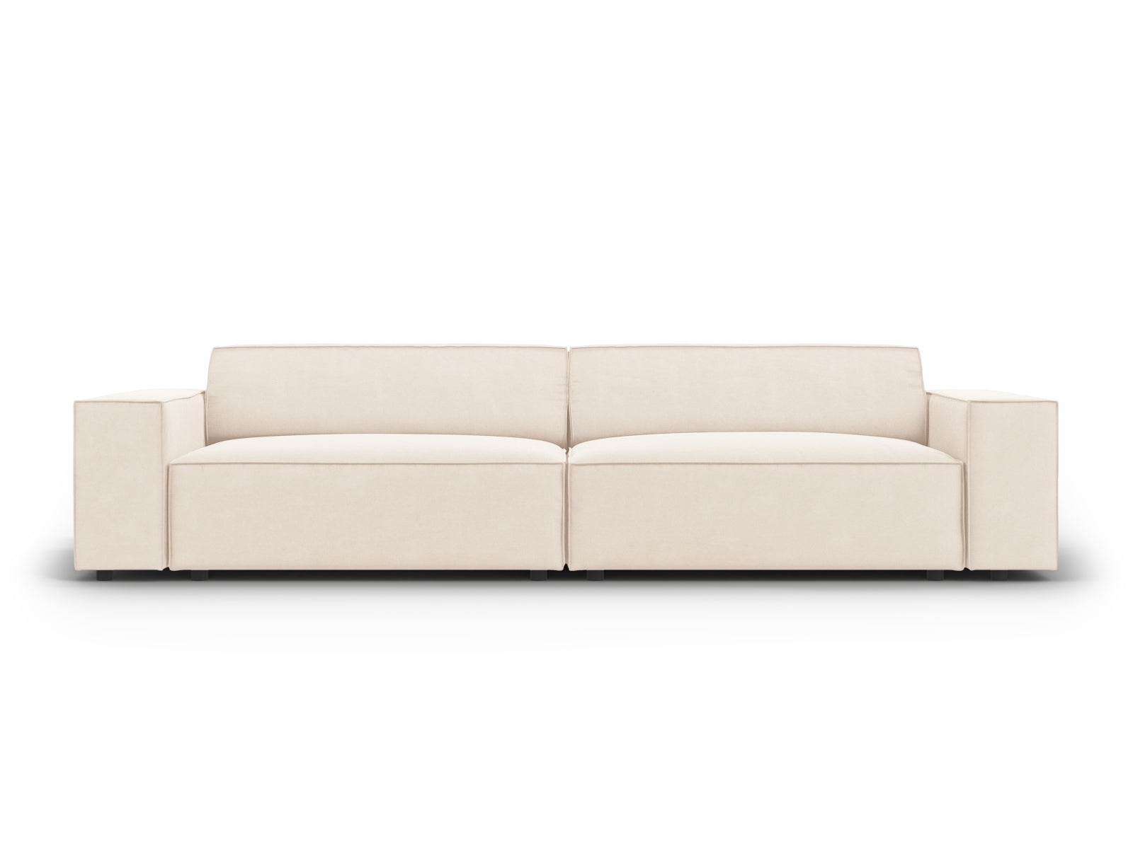 Jodie Velour modulares Sofa 4 Sitzer in Light Beige-Bluvel präsentiert im Onlineshop von KAQTU Design AG. 3er Sofa ist von Micadoni