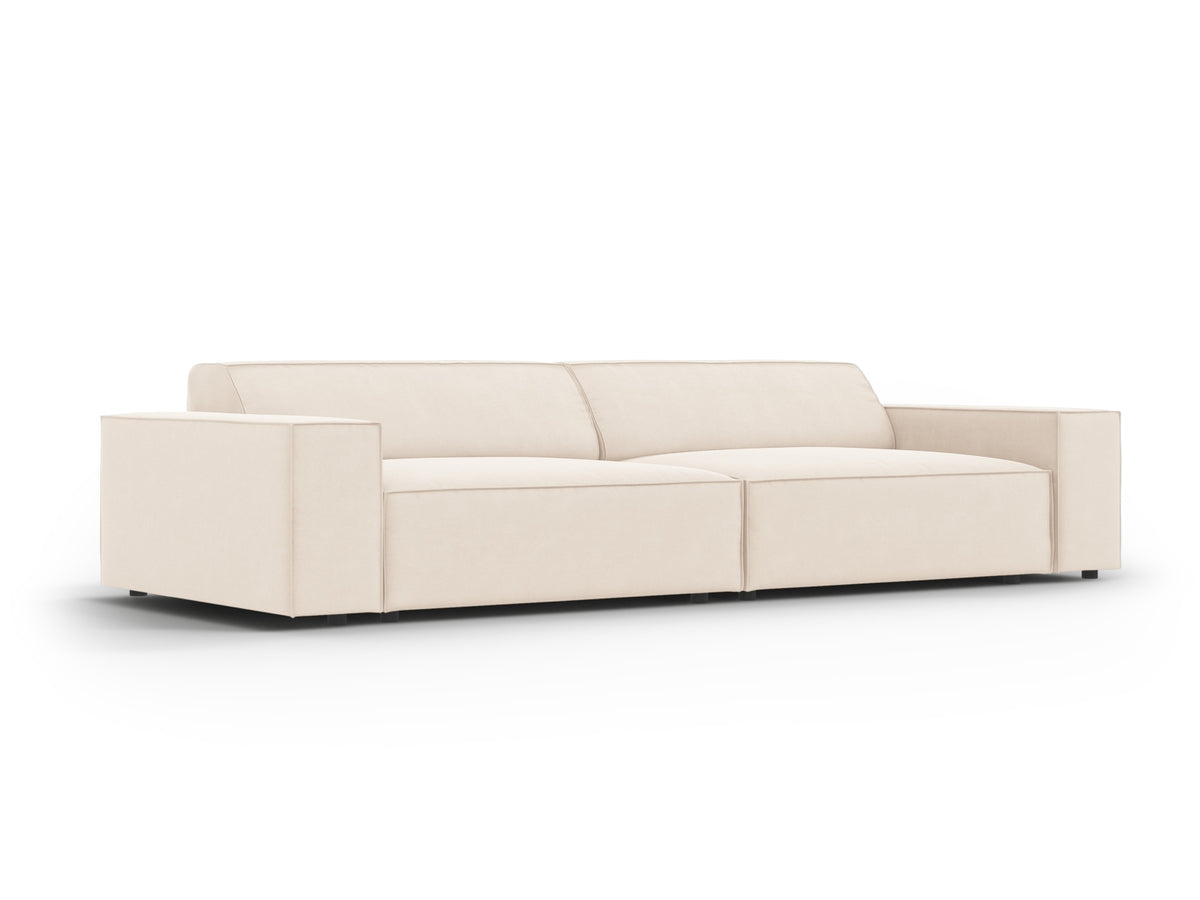 Jodie Velour modulares Sofa 4 Sitzer in Light Beige-Bluvel präsentiert im Onlineshop von KAQTU Design AG. 3er Sofa ist von Micadoni