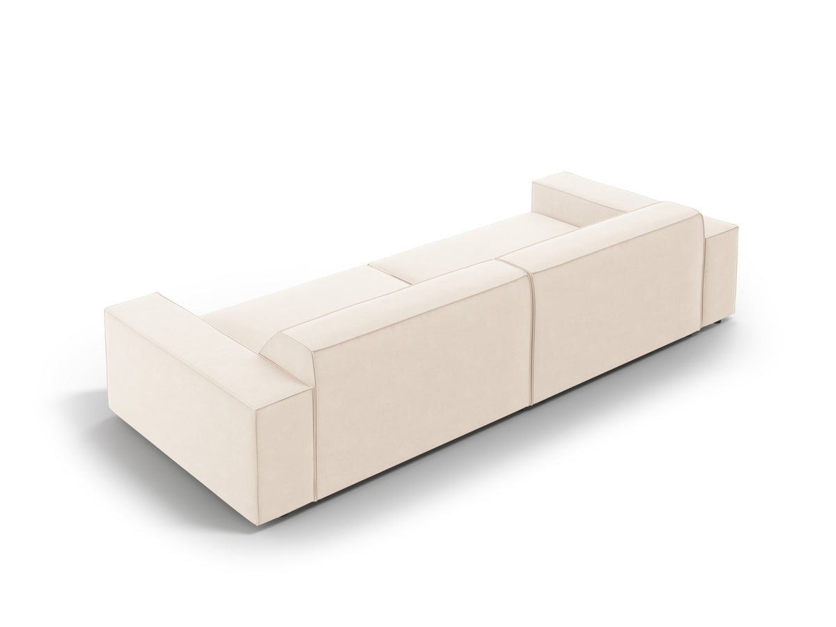 Jodie Velour modulares Sofa 4 Sitzer in Light Beige-Bluvel präsentiert im Onlineshop von KAQTU Design AG. 3er Sofa ist von Micadoni