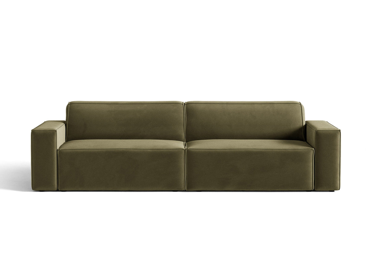 Jodie Velour modulares Sofa 4 Sitzer in Green-Bluvel präsentiert im Onlineshop von KAQTU Design AG. 4er Sofa ist von Micadoni