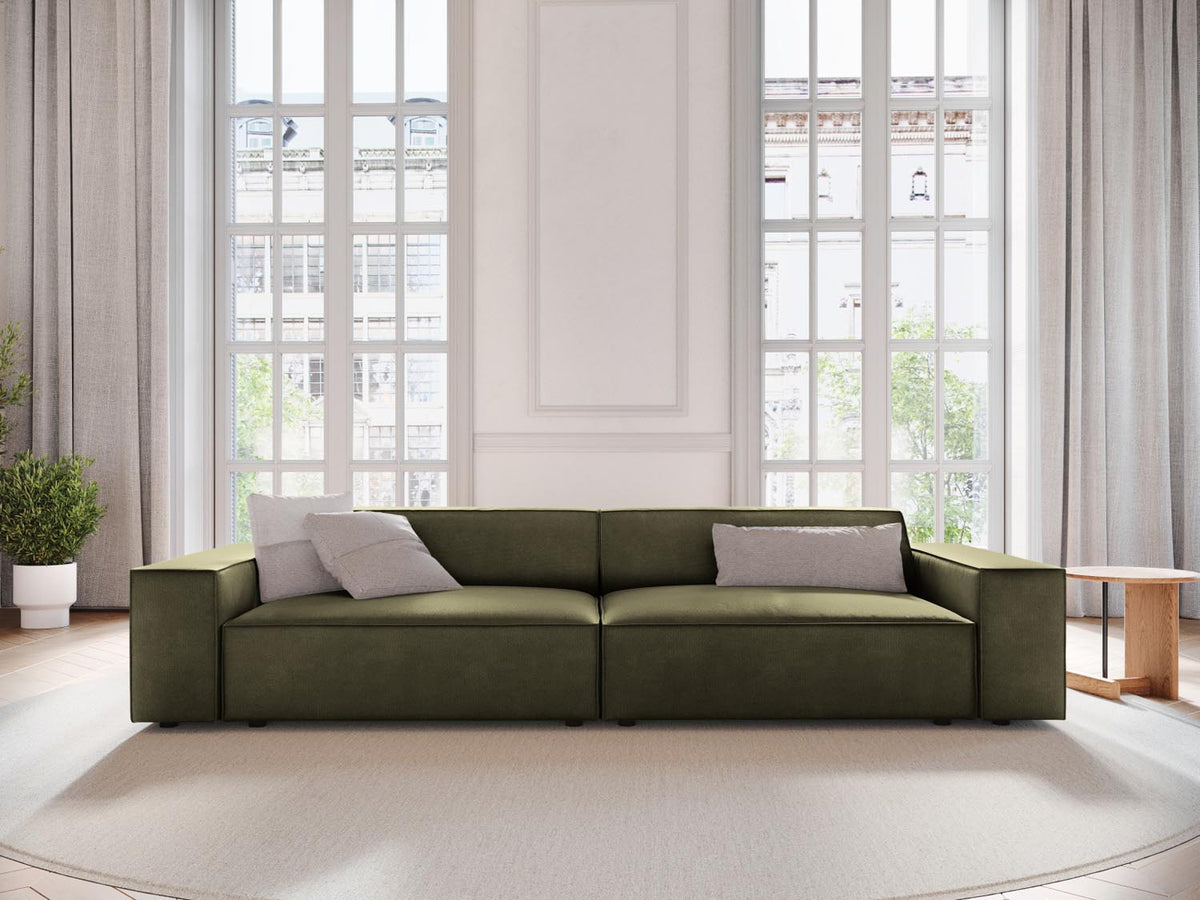 Jodie Velour modulares Sofa 4 Sitzer in Green-Bluvel präsentiert im Onlineshop von KAQTU Design AG. 3er Sofa ist von Micadoni