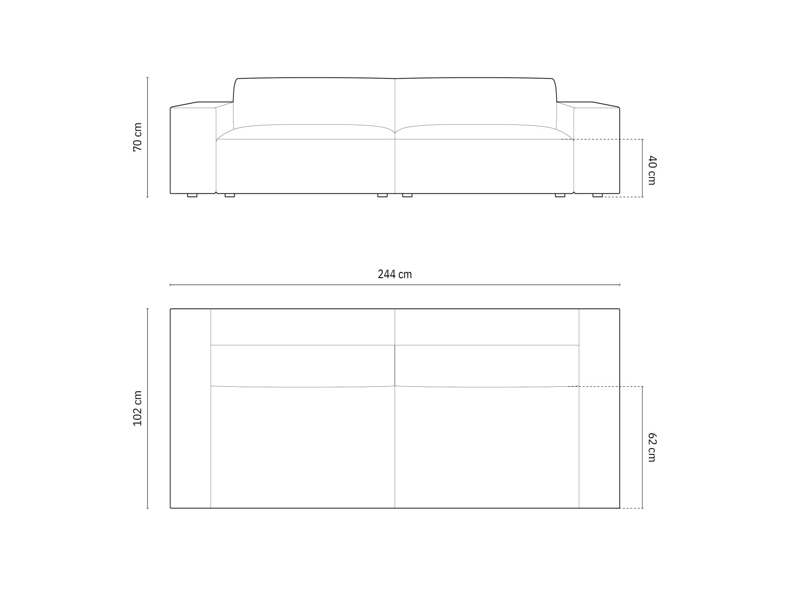 Modulares 4-Sitzer Sofa Jodie in luxuriösem Velours, perfekt für gemütliche Zusammenkünfte und modernes Wohndesign.