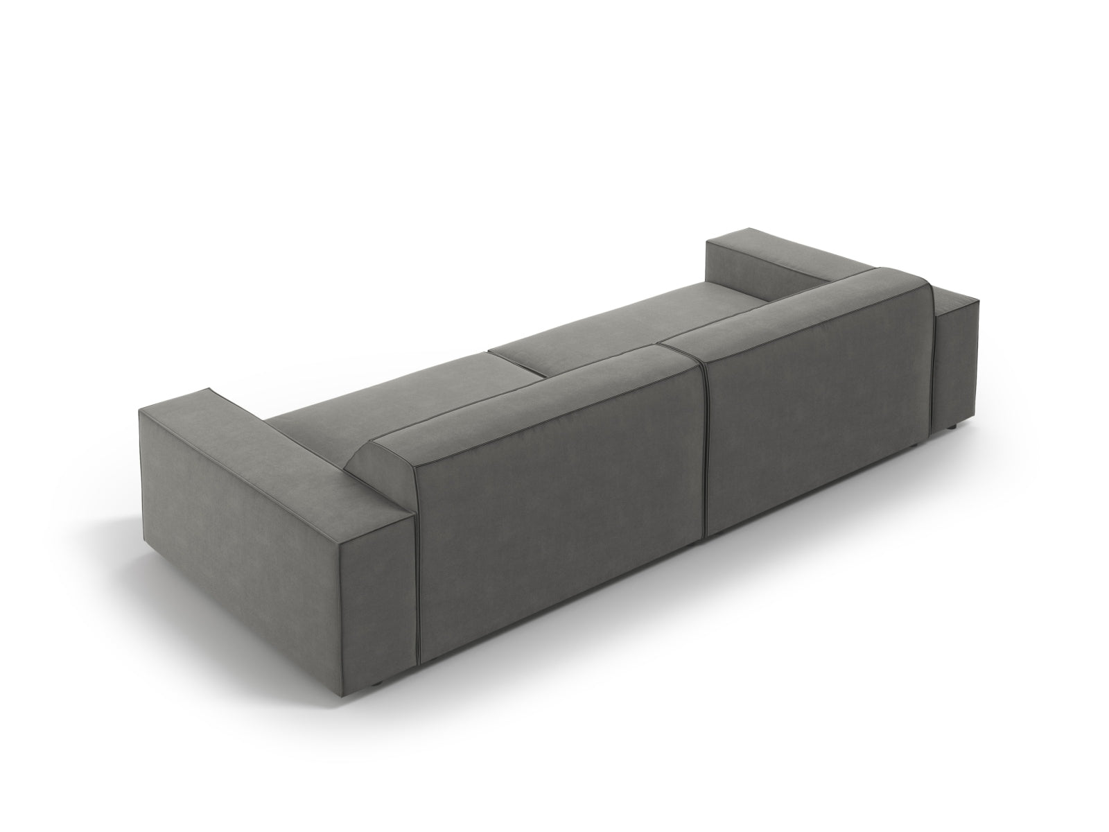 Modulares 4-Sitzer Sofa Jodie in luxuriösem Velours, perfekt für stilvolle Wohnräume und entspannte Zusammenkünfte.