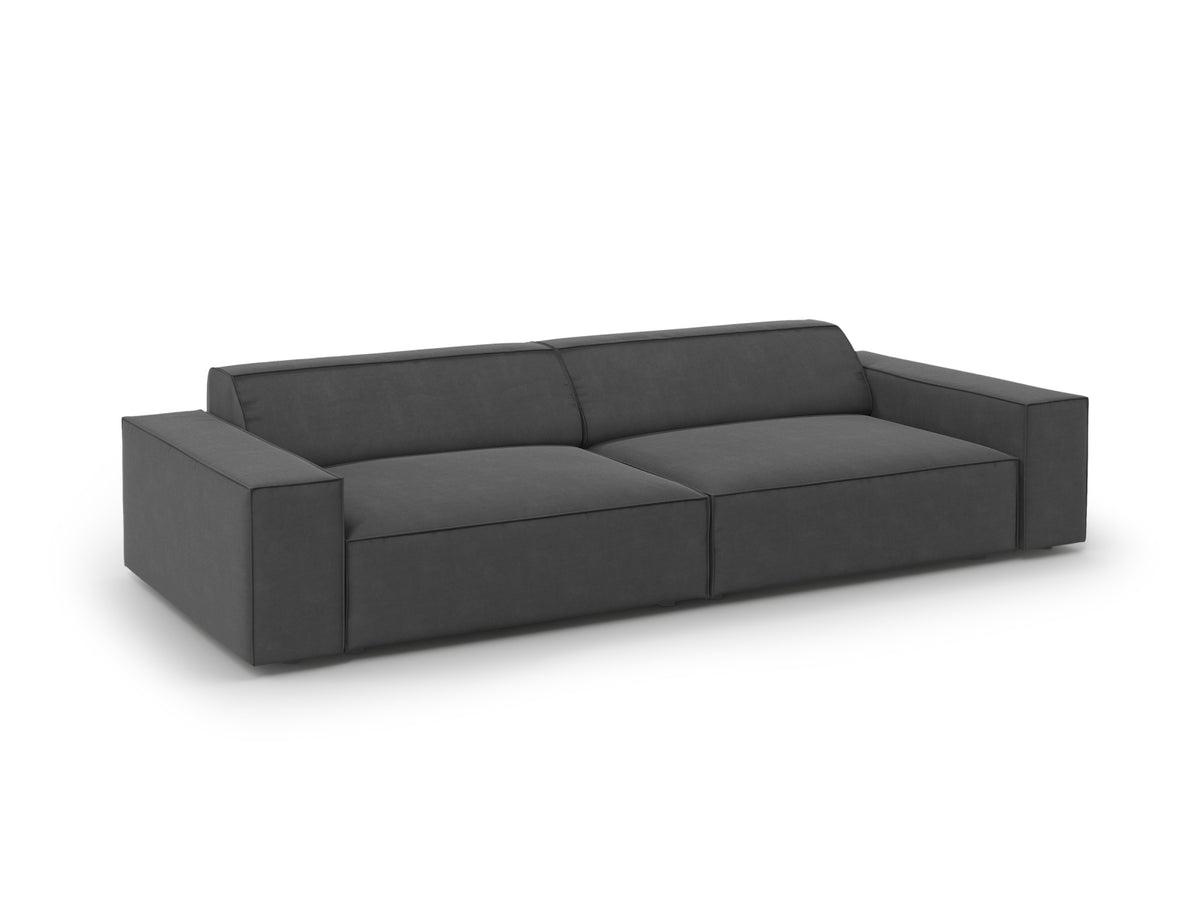 Jodie Velour modulares Sofa 4 Sitzer in Grey-Bluvel präsentiert im Onlineshop von KAQTU Design AG. 3er Sofa ist von Micadoni