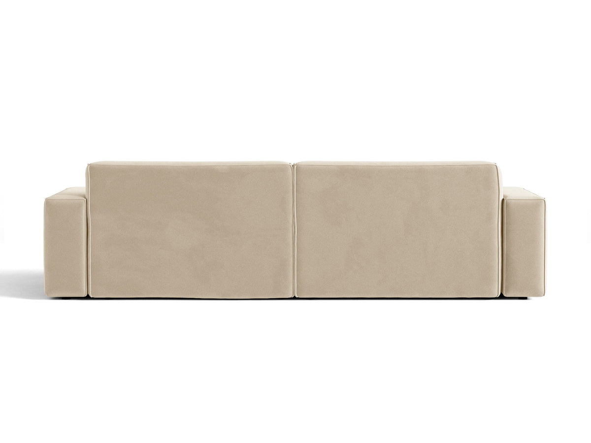 Jodie Velour modulares Sofa 4 Sitzer in Dark Beige-Bluvel präsentiert im Onlineshop von KAQTU Design AG. 4er Sofa ist von Micadoni