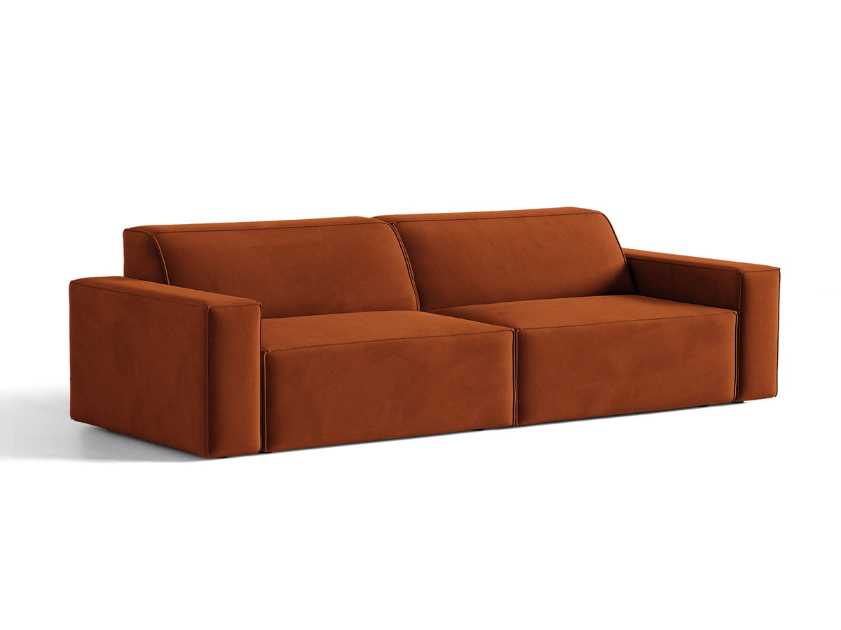 Jodie Velour modulares Sofa 4 Sitzer in Terracotta-Bluvel präsentiert im Onlineshop von KAQTU Design AG. 4er Sofa ist von Micadoni