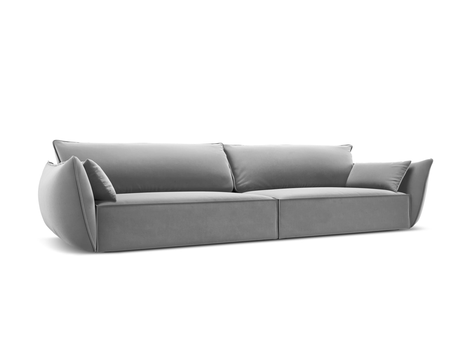 Elegantes Kaelle 4-Sitzer Sofa in stilvollem Grey-Bluvel, ideal für moderne Wohnräume, erhältlich bei KAQTU Design AG.