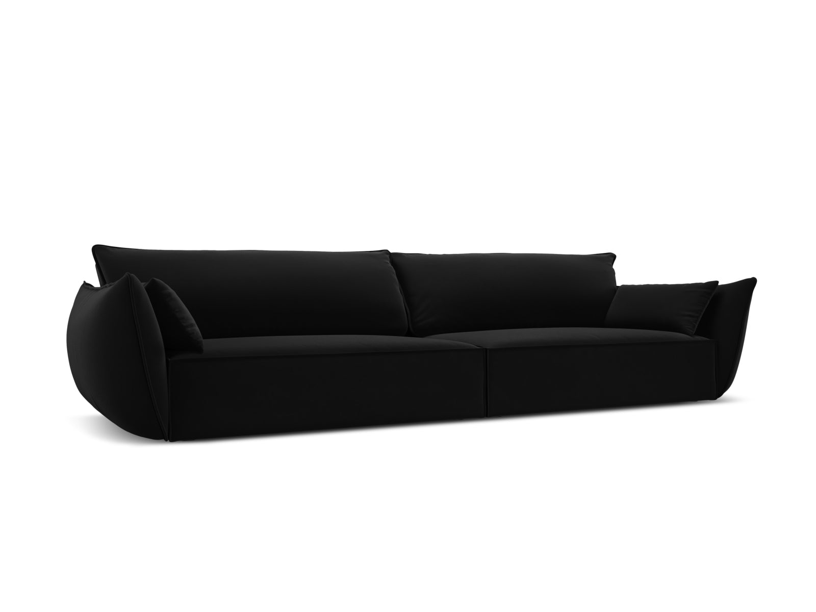 Elegantes Kaelle 4-Sitzer Sofa in stilvollem Black-Bluvel, ideal für moderne Wohnräume. Hochwertige Verarbeitung von Micadoni.