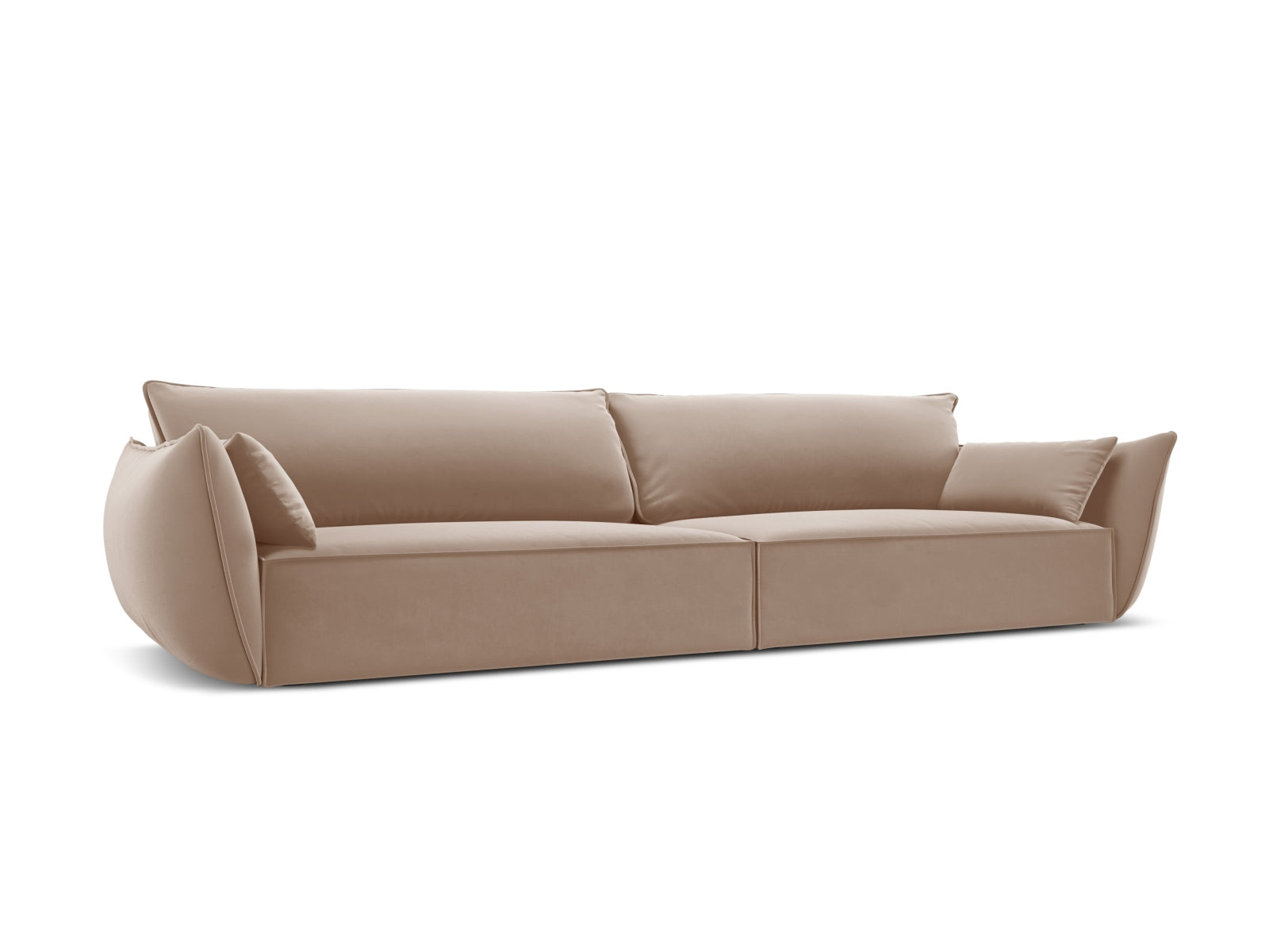Elegantes Kaelle 4-Sitzer Sofa in stilvollem Beige-Bluvel, ideal für moderne Wohnräume, erhältlich bei KAQTU Design AG.