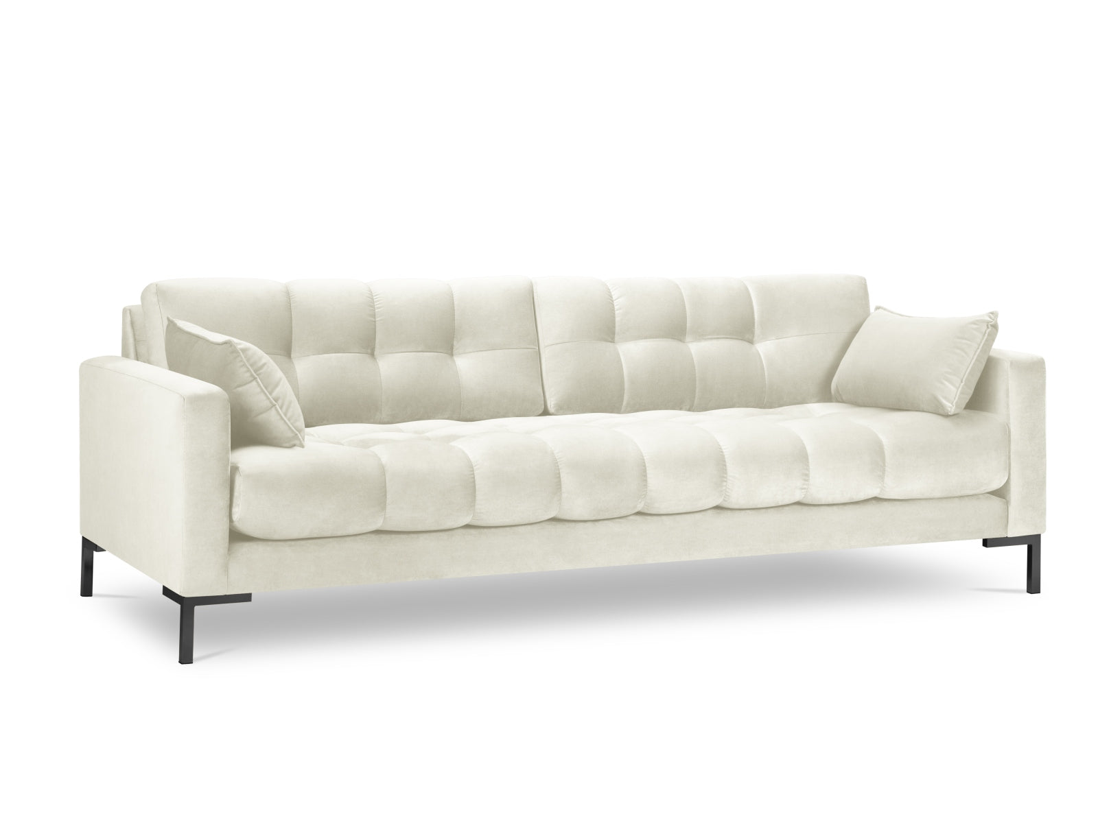 Mamaia Velour Sofa 4 Sitzer in Light Beige/Schwarz-Bluvel präsentiert im Onlineshop von KAQTU Design AG. 4er Sofa ist von Micadoni